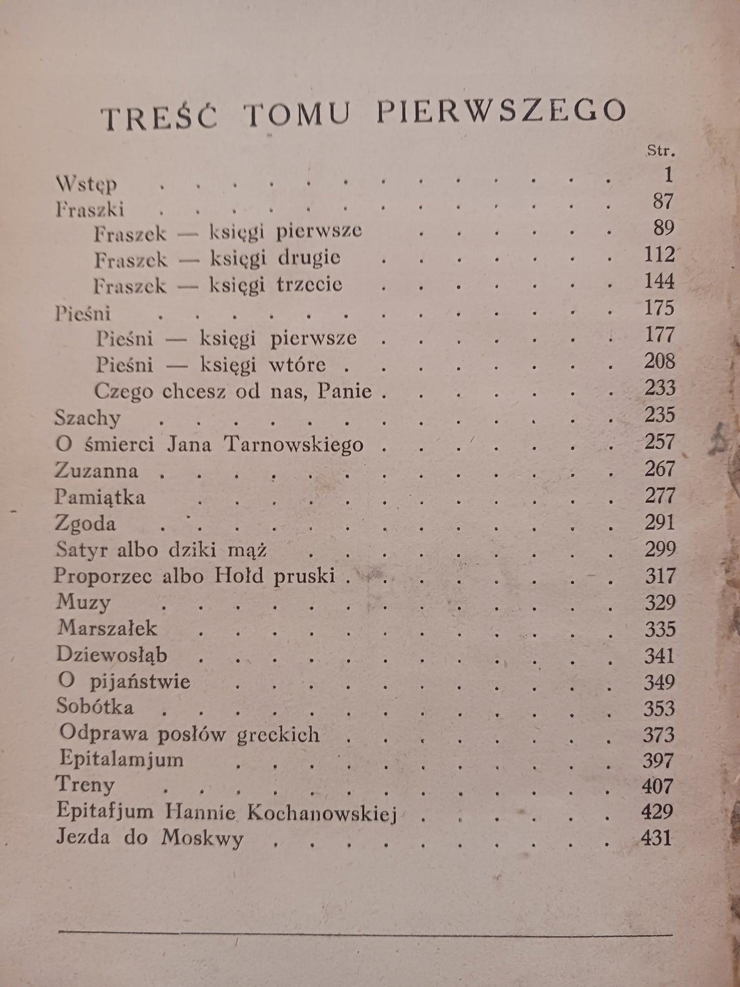 Pisma zbiorowe Tom I i II Jan Kochanowski [wydanie z roku 1924]