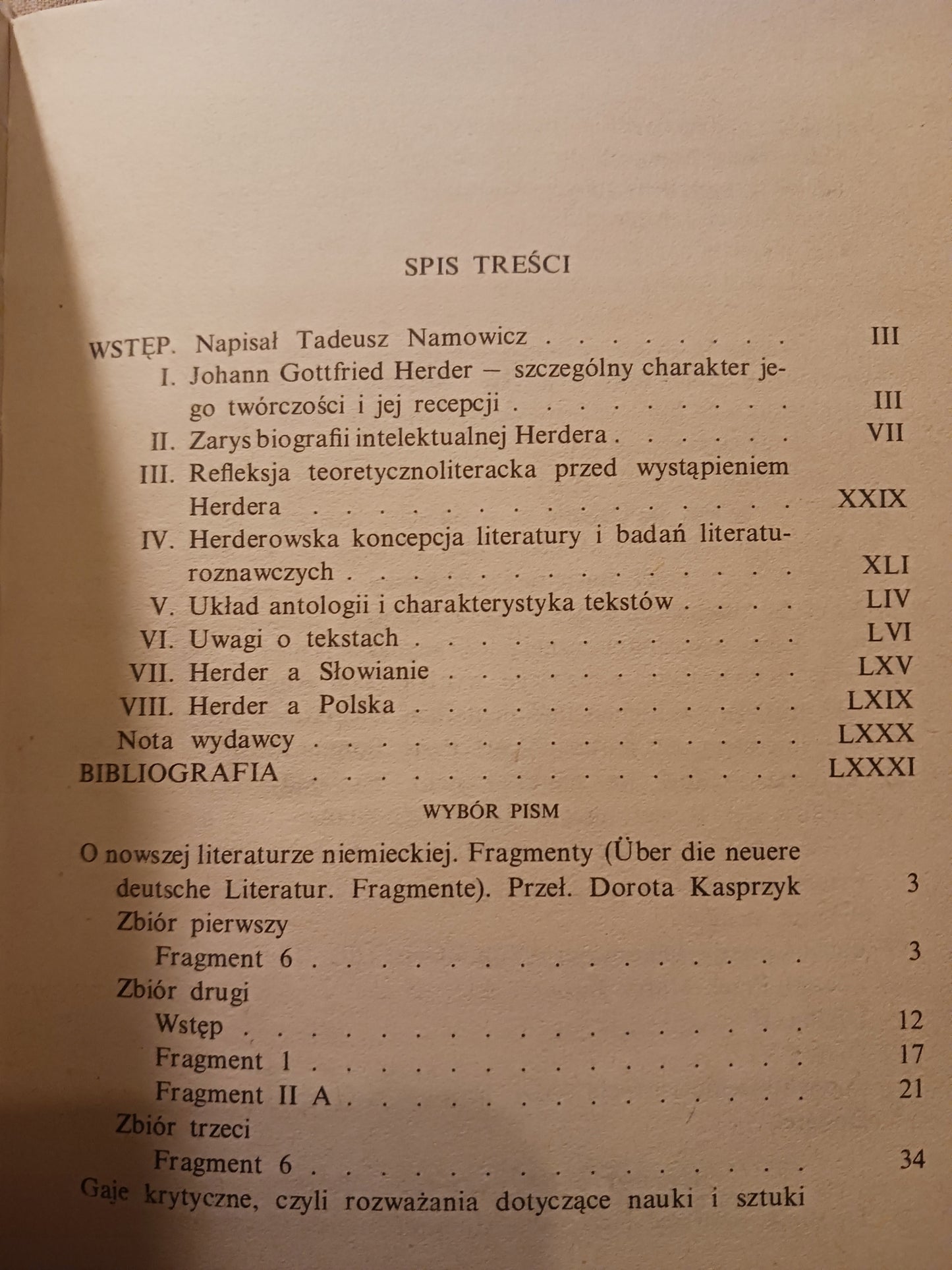 Wybór pism Johann Gottfried Herder [Biblioteka Narodowa]