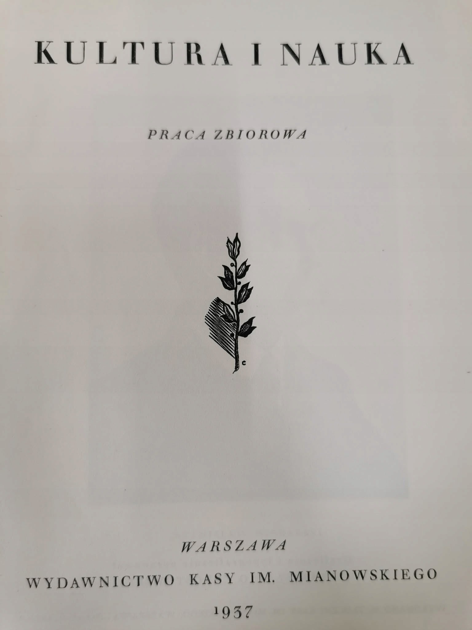 Kultura i nauka [1937][opracowanie graficzne S. O. Chrostowski]