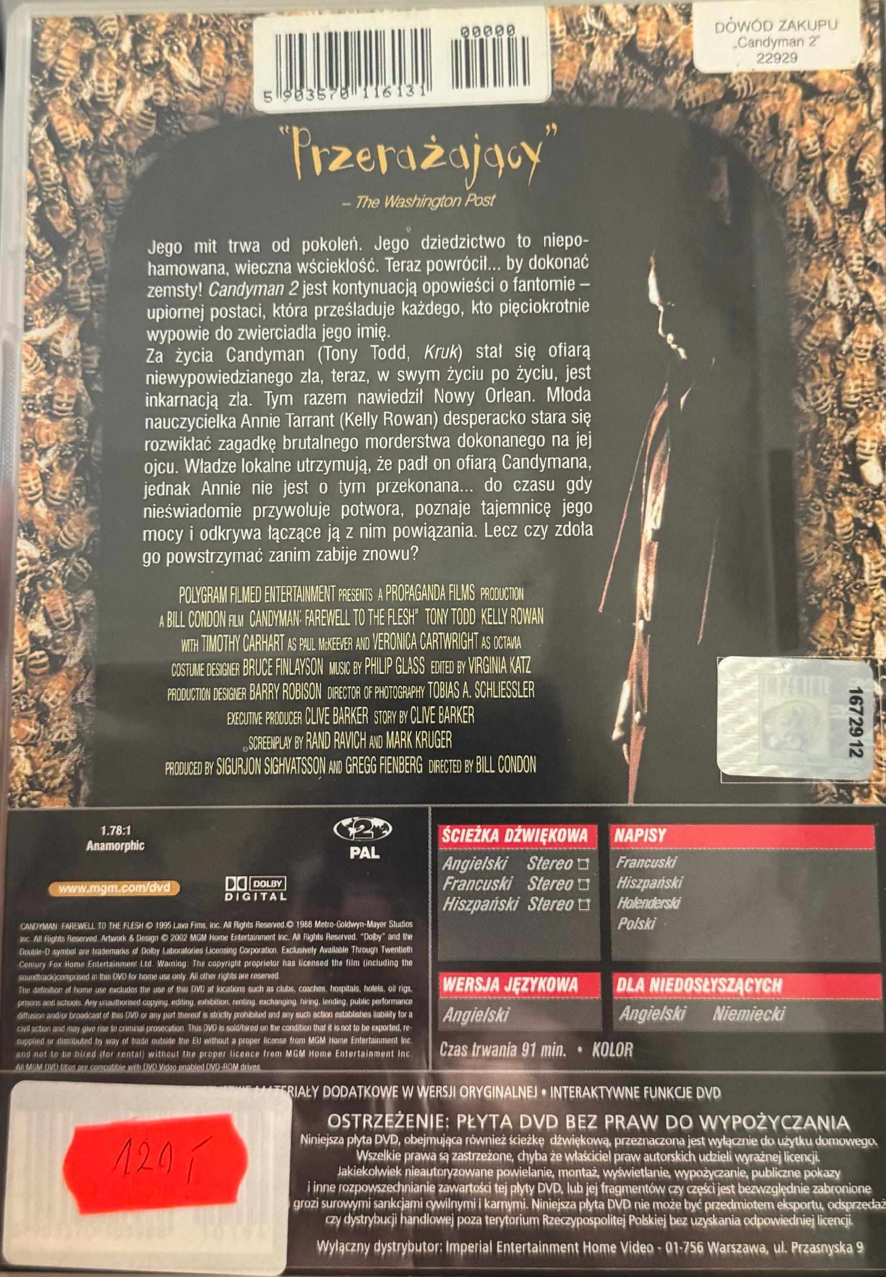 Candyman farewell to the Flesh płyta DVD