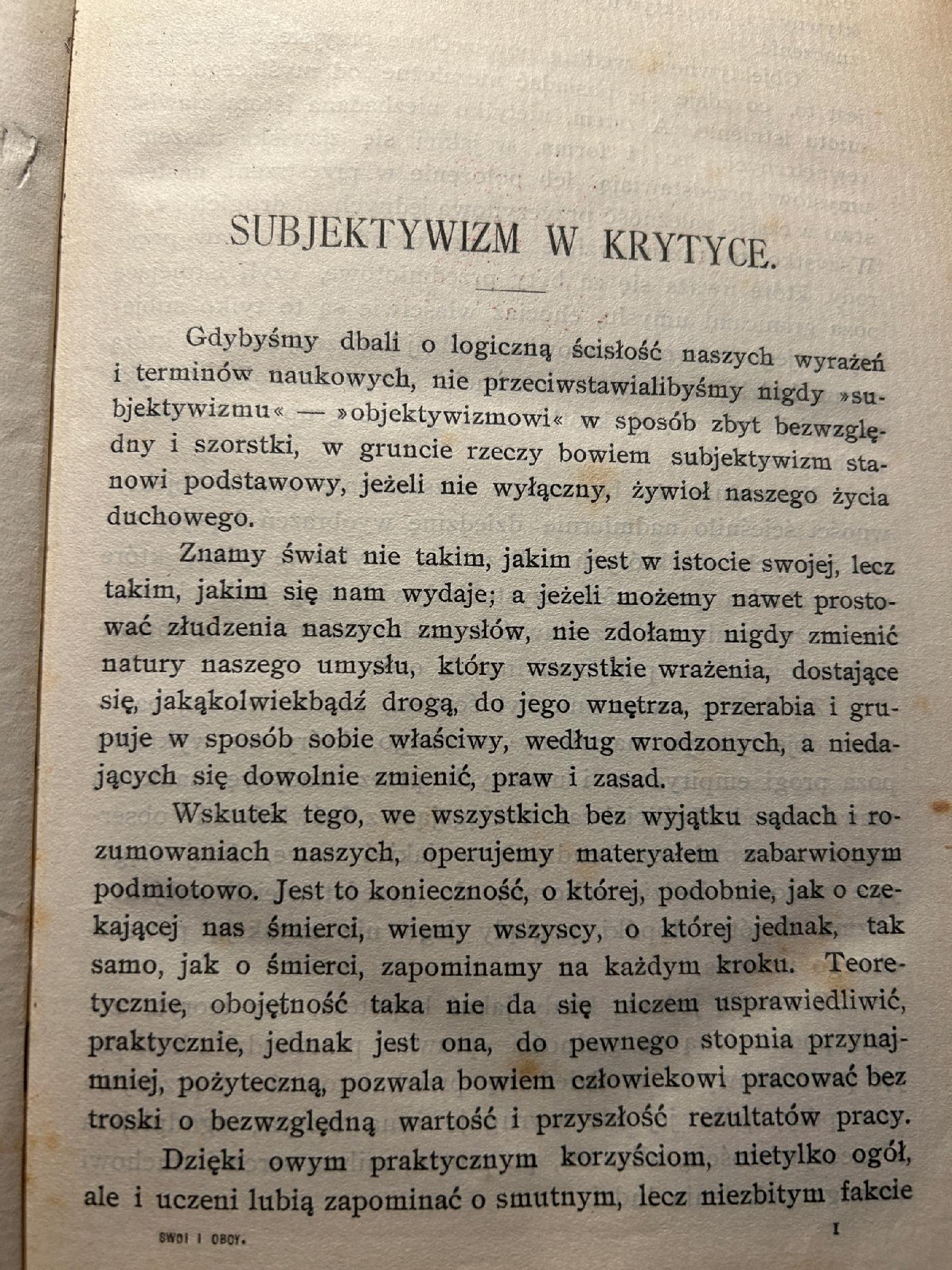 Swoi i obcy - Ignacy Matuszewski [1903 r.]