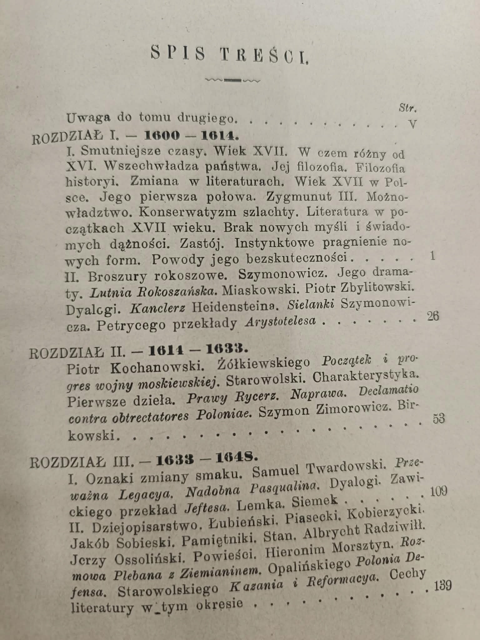 Historya literatury polskiej St. Tarnowski T. 2- Wiek XVII, T. 3-Wiek XVIII