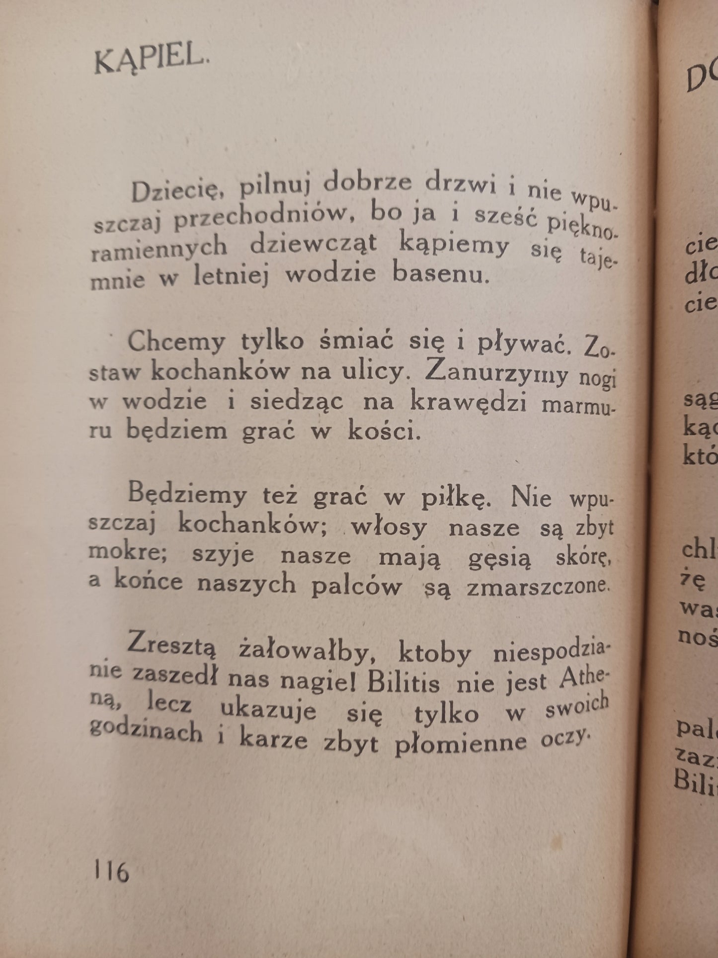 Pieśni Bilitis Piotr Louys przekład Leopold Staff [wydanie z roku 1920]
