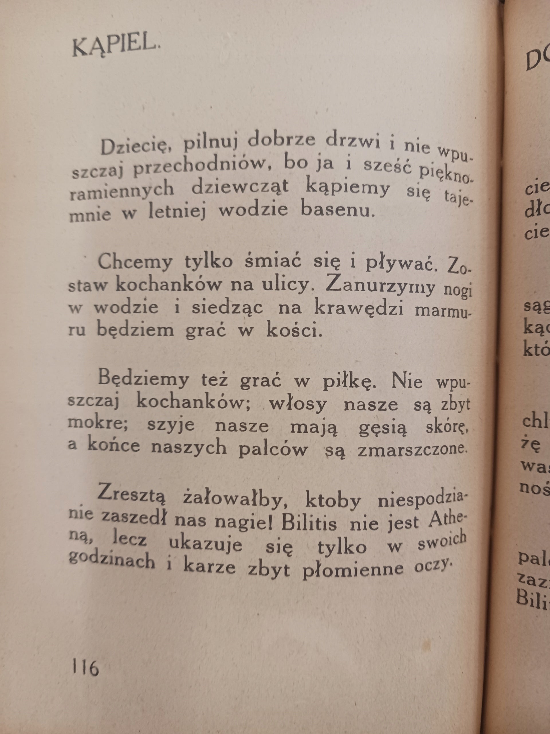 Pieśni Bilitis Piotr Louys przekład Leopold Staff [wydanie z roku 1920]