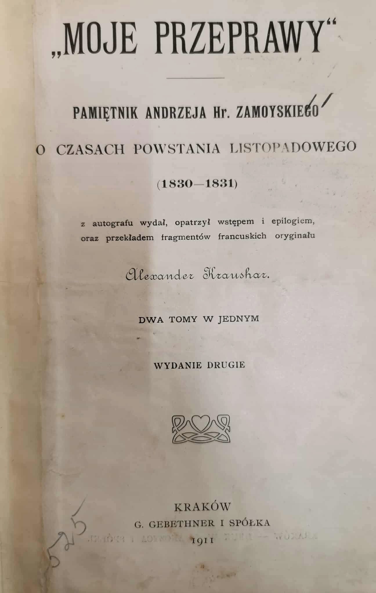 Moje przeprawy. Pamiętnik o czasach powstania listopadowego [1911]