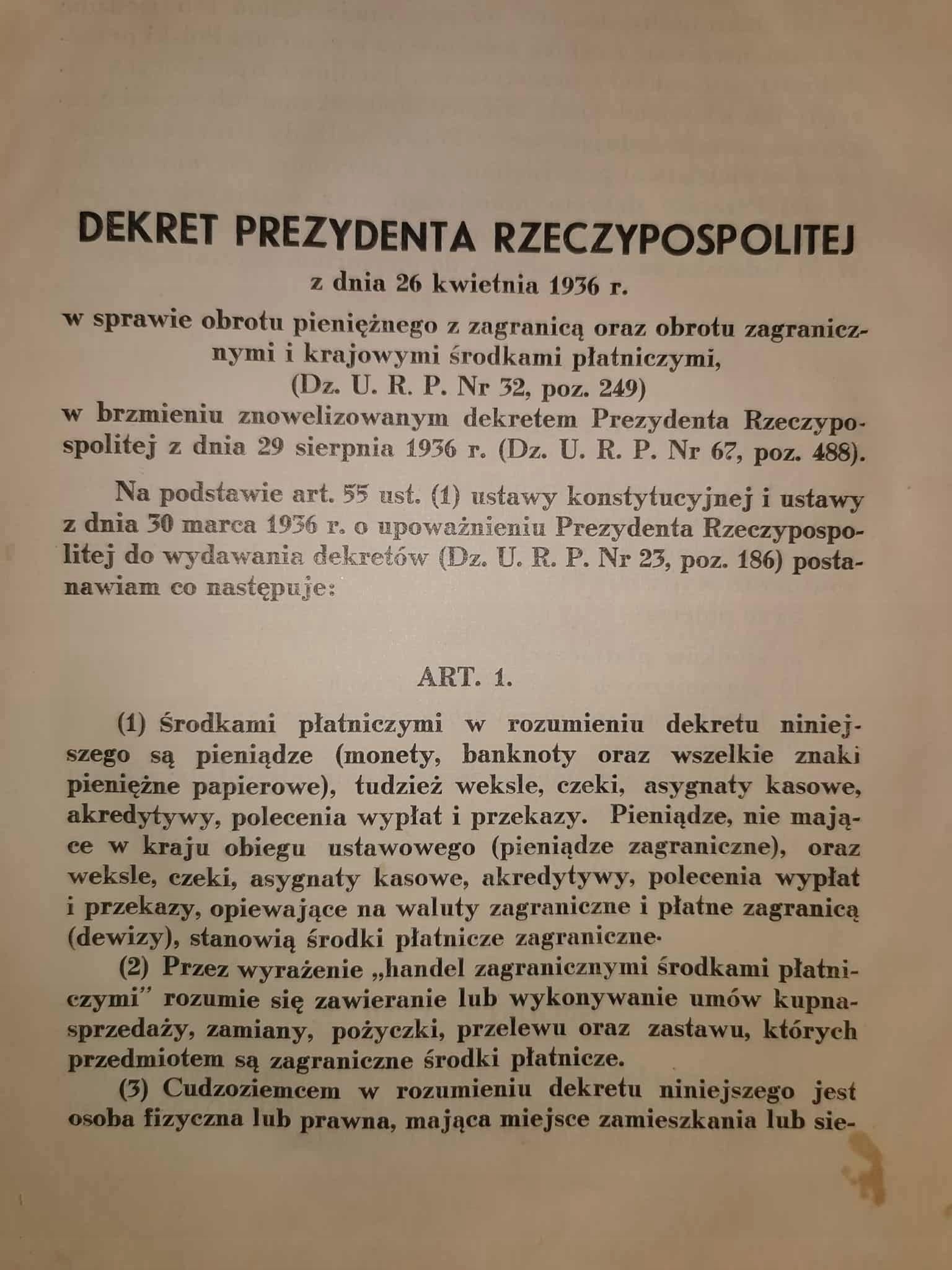 Polskie Ustawodawstwo Dewizowe [1937] [PRAWO PRZEDWOJENNE]