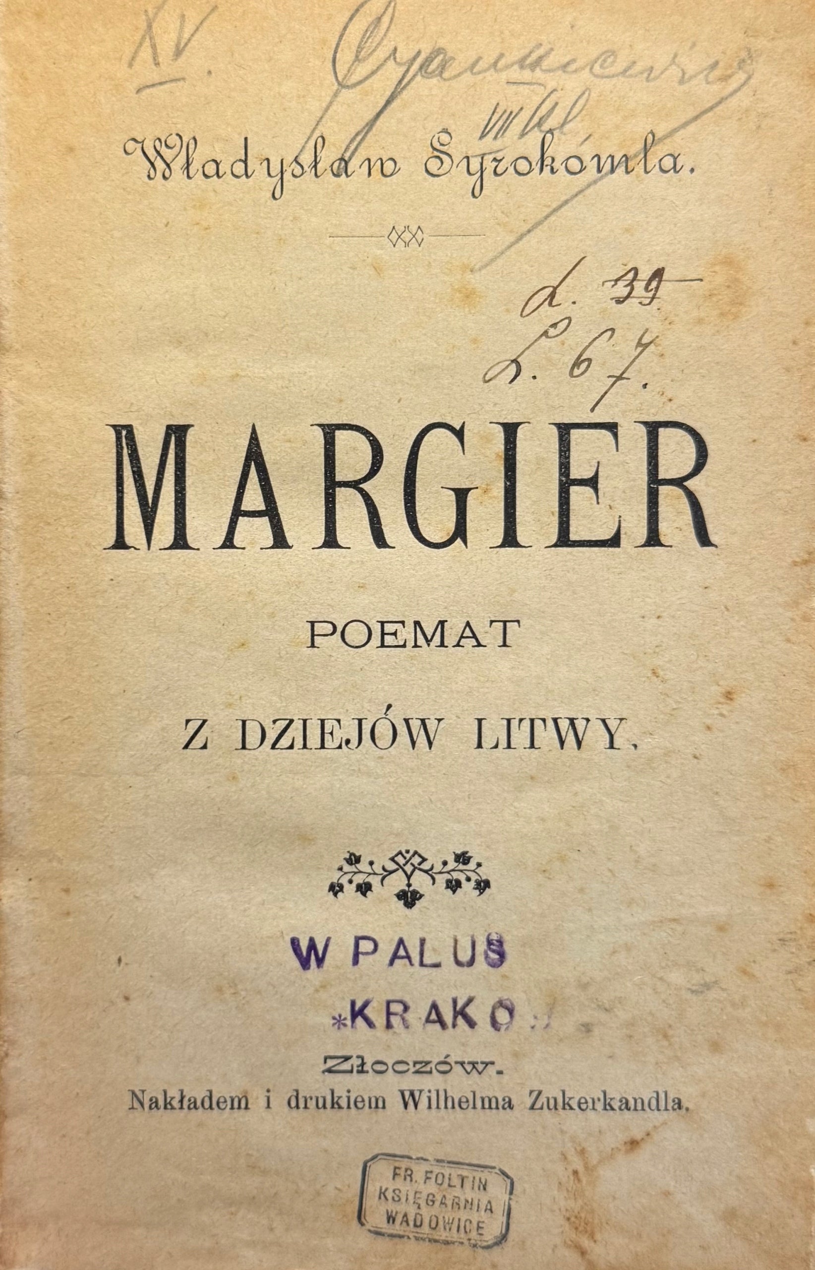 Władysław Syrokomla, Ignacy Chodźko 3 dzieła współopr. [wyd. przedwojenne]