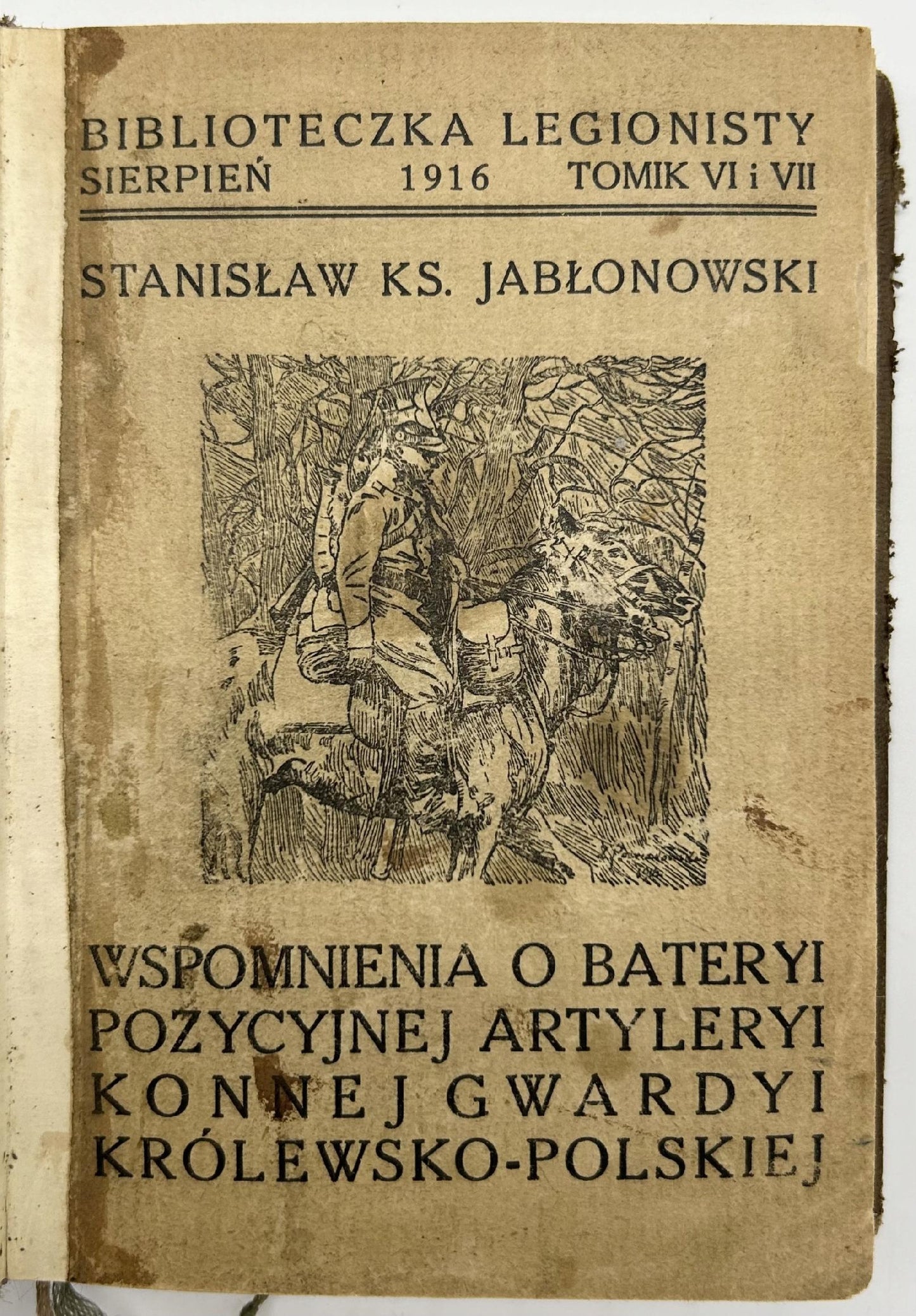 Jabłonowski Stanisław, Wspomnienia o bateryi pozycyjnej artyleryi konnej