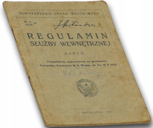 Regulamin służby wewnętrznej (zarys). Uzupełniony poprawkami