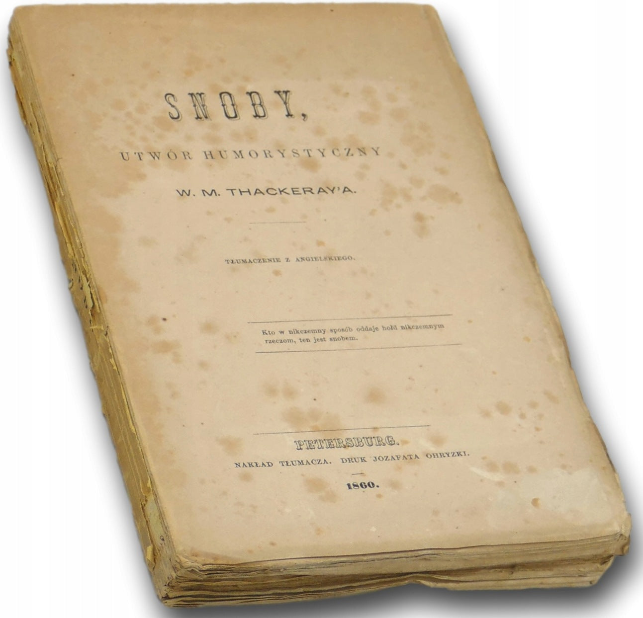Snoby. Utwór humorystyczny W. M. Thackeray'a [1860]