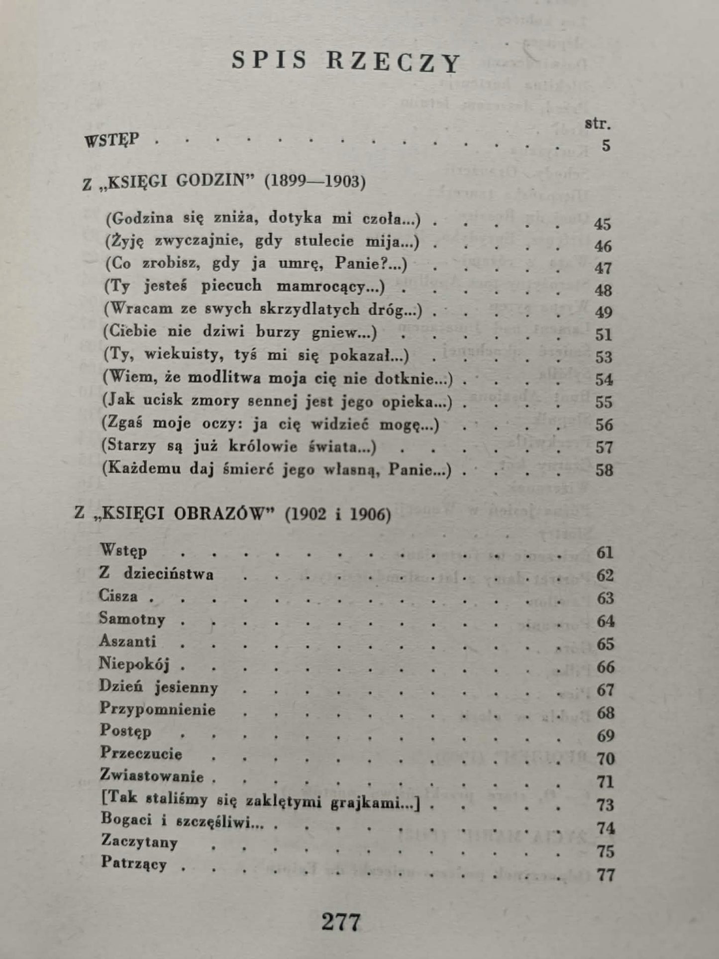 Rainer Maria Rilke, Wybór poezji, tł. Mieczysław Jastrun
