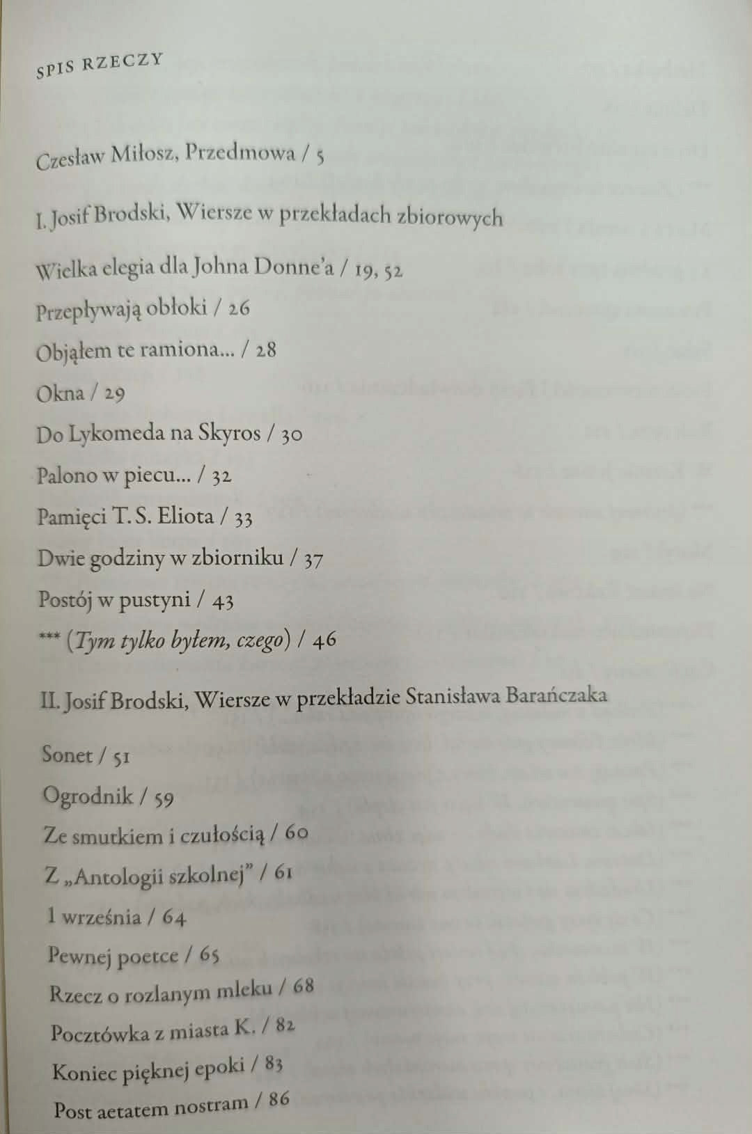82 wiersze i poematy, Josif Brodski w "Zeszytach Literackich", Tom I