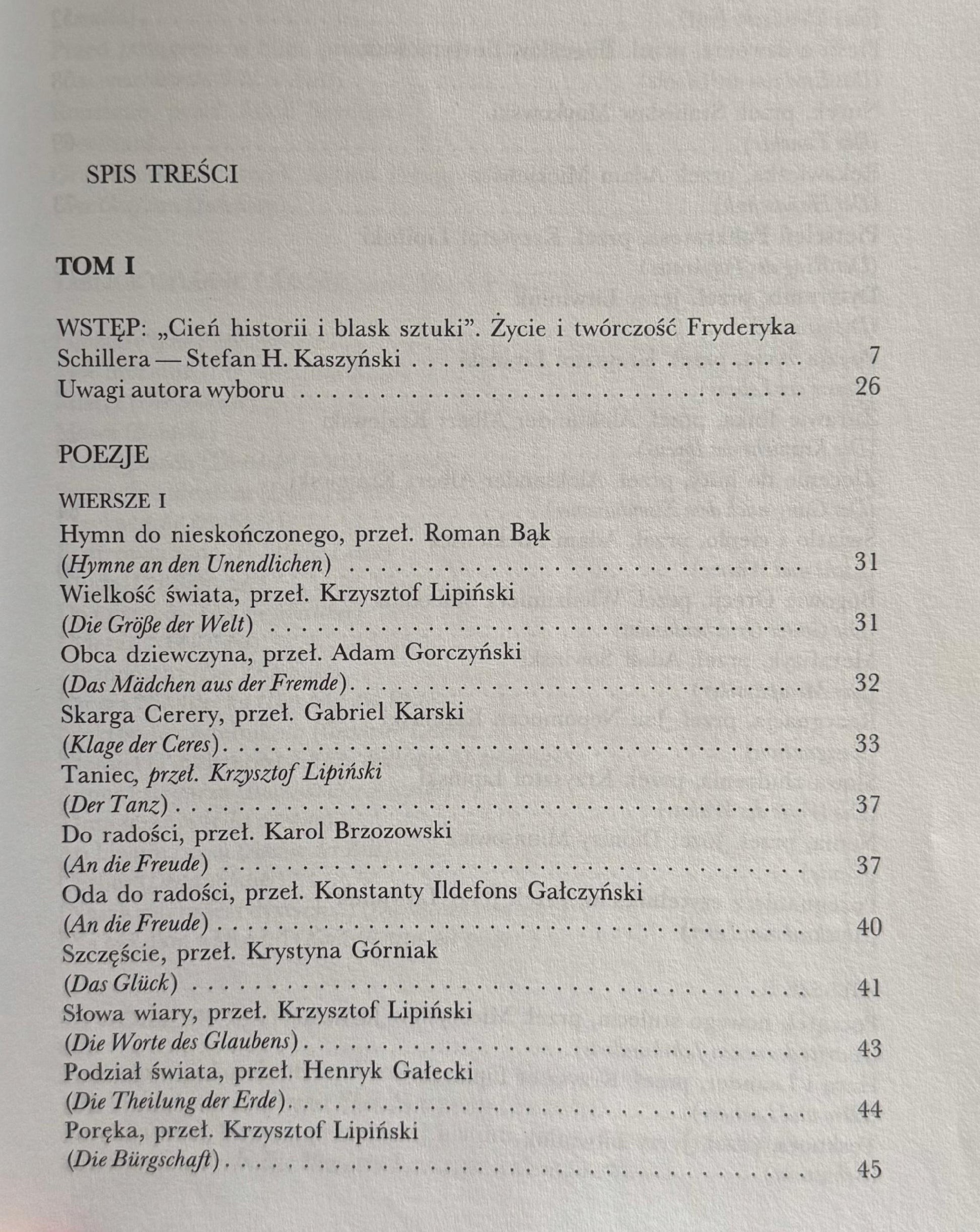 Fryderyk Schiller Dzieła wybrane Tom I, II