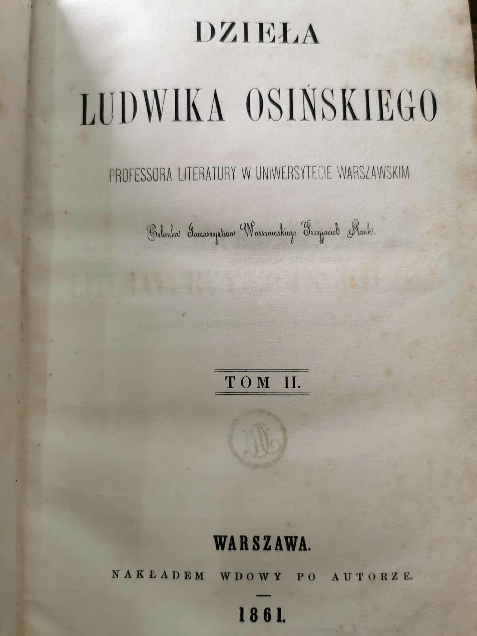 Dzieła Ludwika Osińskiego t. I-IV [Warszawa 1861]