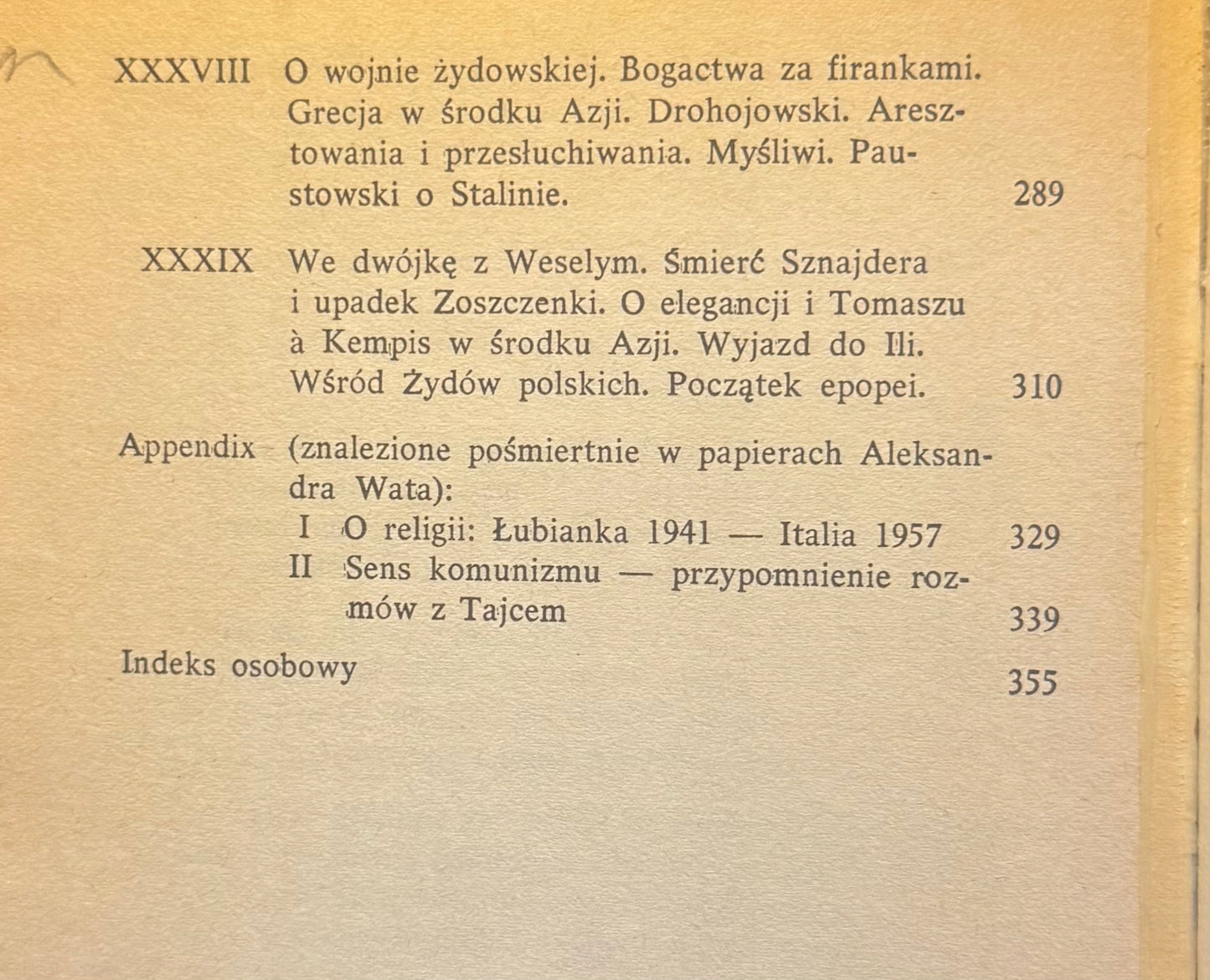 Mój wiek. Pamiętnik mówiony. Rozmowy z Czesławem Miłoszem Aleksander Wat