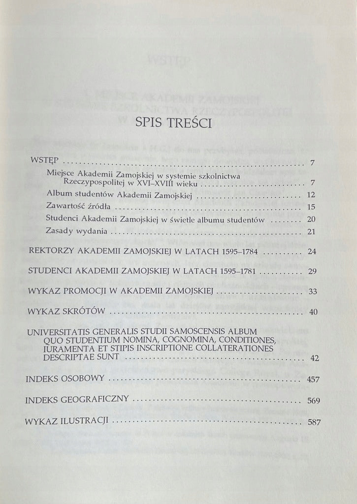 Album studentów Akademii Zamojskiej. 1595-1781. Henryk Gmiterek