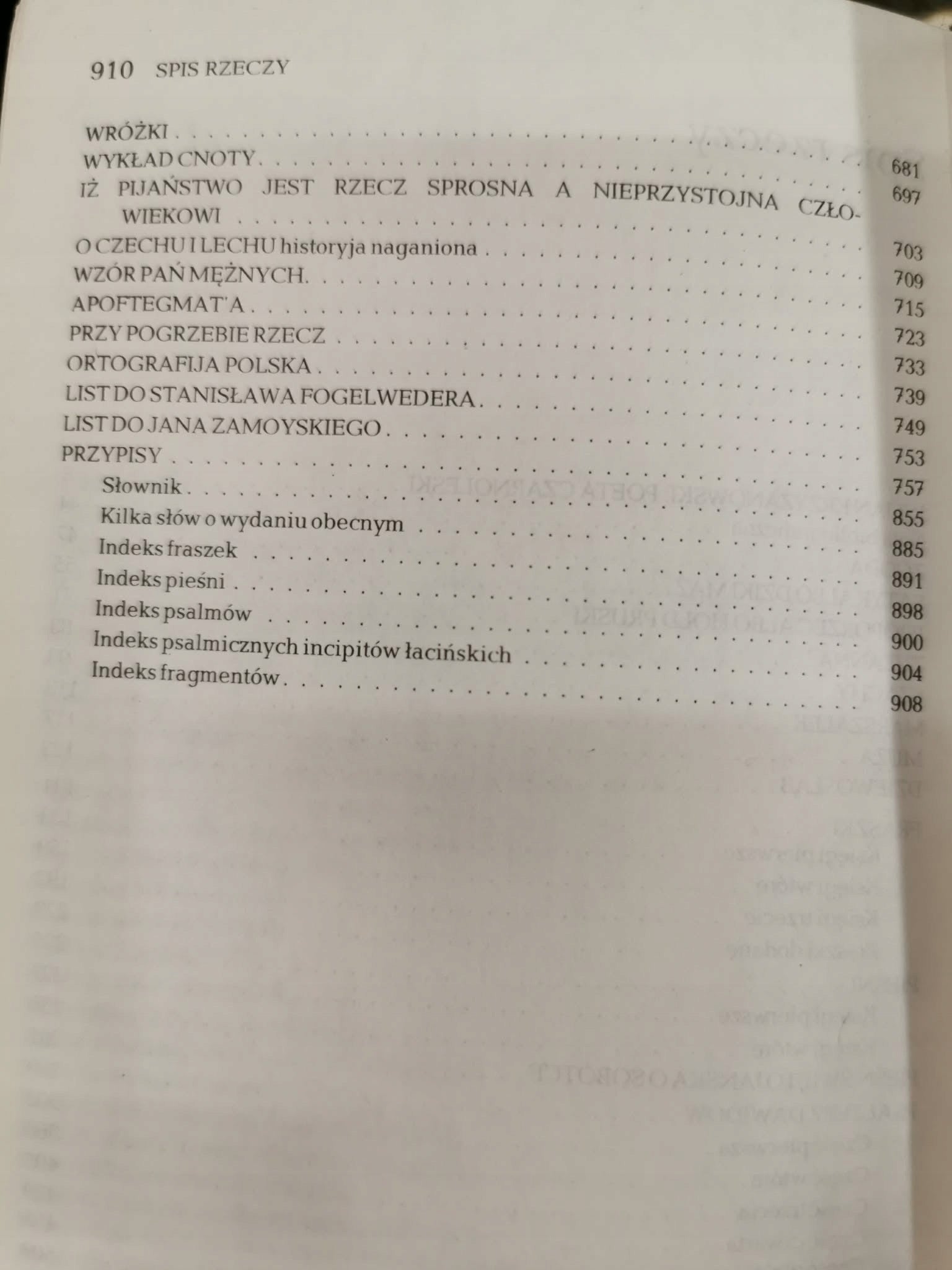 Dzieła Polskie, Jan Kochanowski