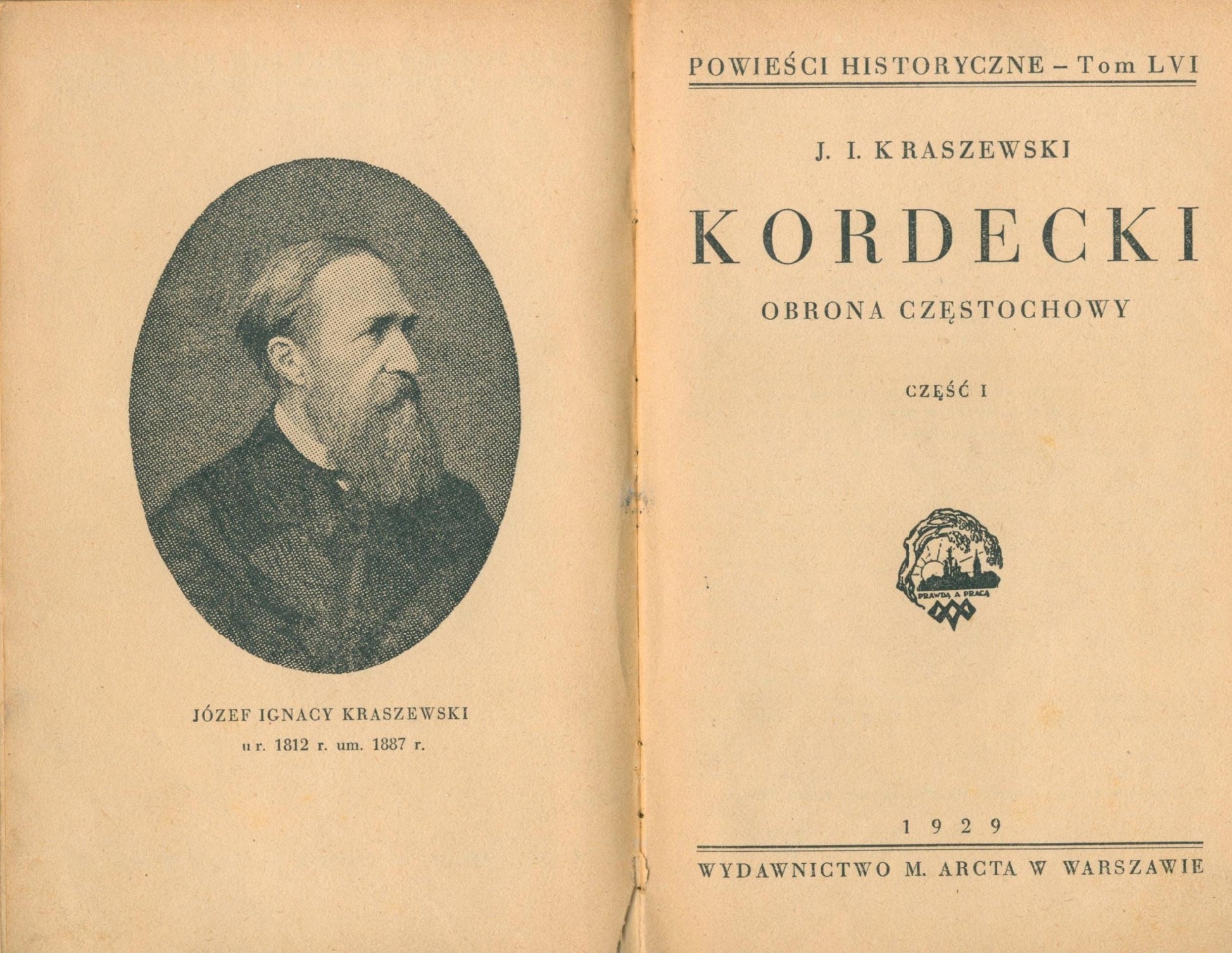 Kraszewski Józef Ignacy Kordecki. Obrona Częstochowy cz. I-III [1929]