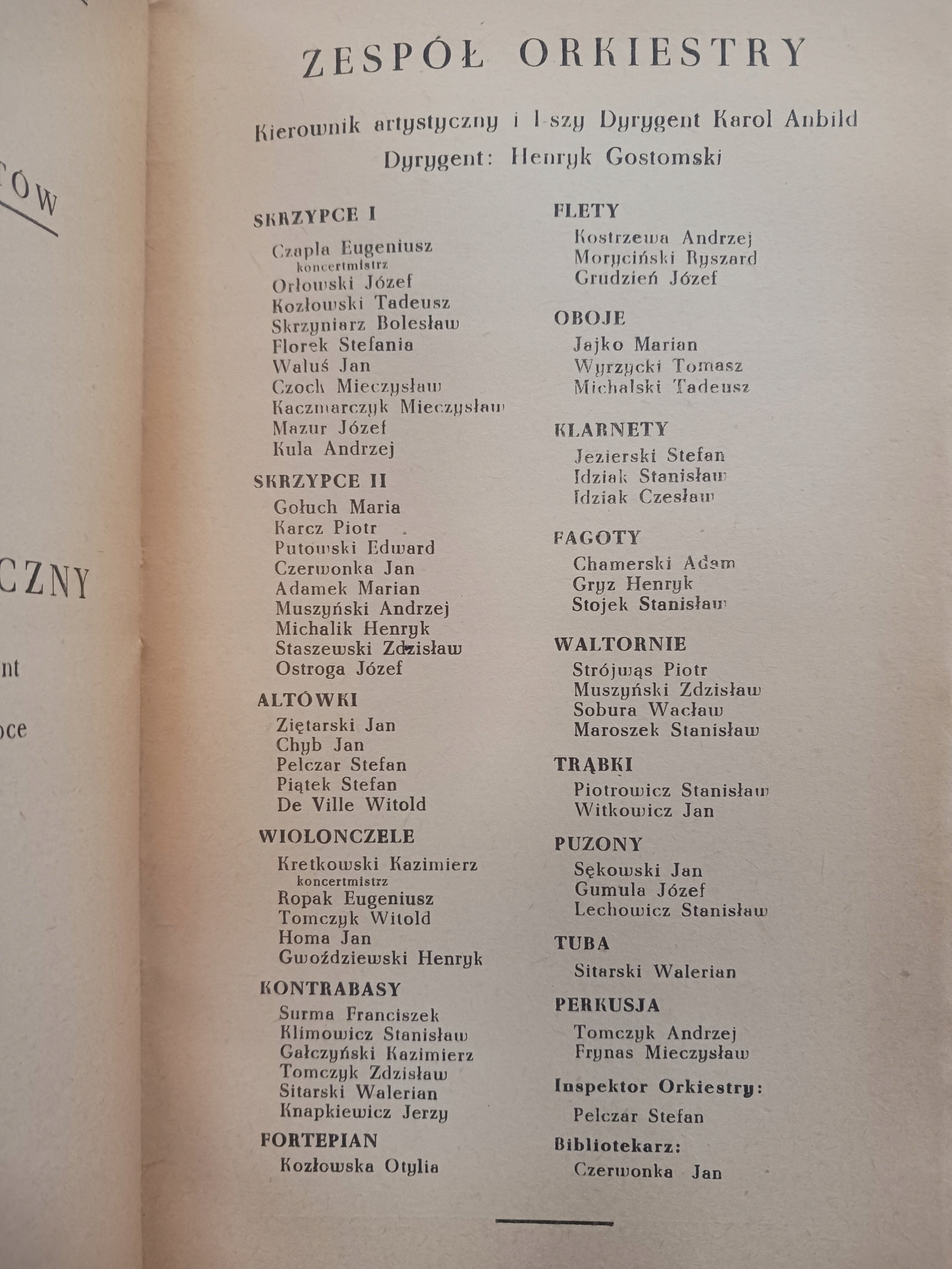 Państwowa Orkiestra Symfoniczna w Kielcach program nr 2 sezon 1962/63