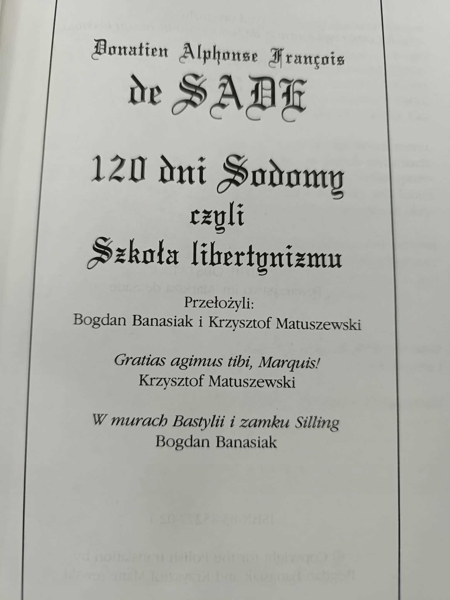 120 dni Sodomy Donatien Alphonse Francois De Sade