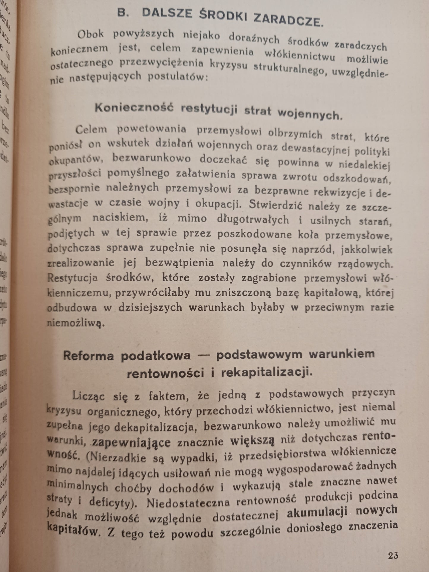 Kryzys włókiennictwa łódzkiego, jego przyczyny i środki zaradcze [1929 r.]