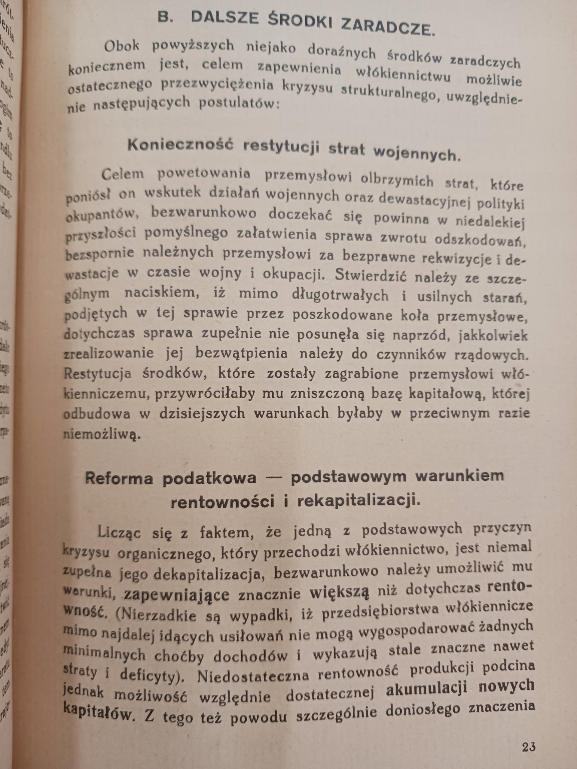 Kryzys włókiennictwa łódzkiego, jego przyczyny i środki zaradcze [1929 r.]