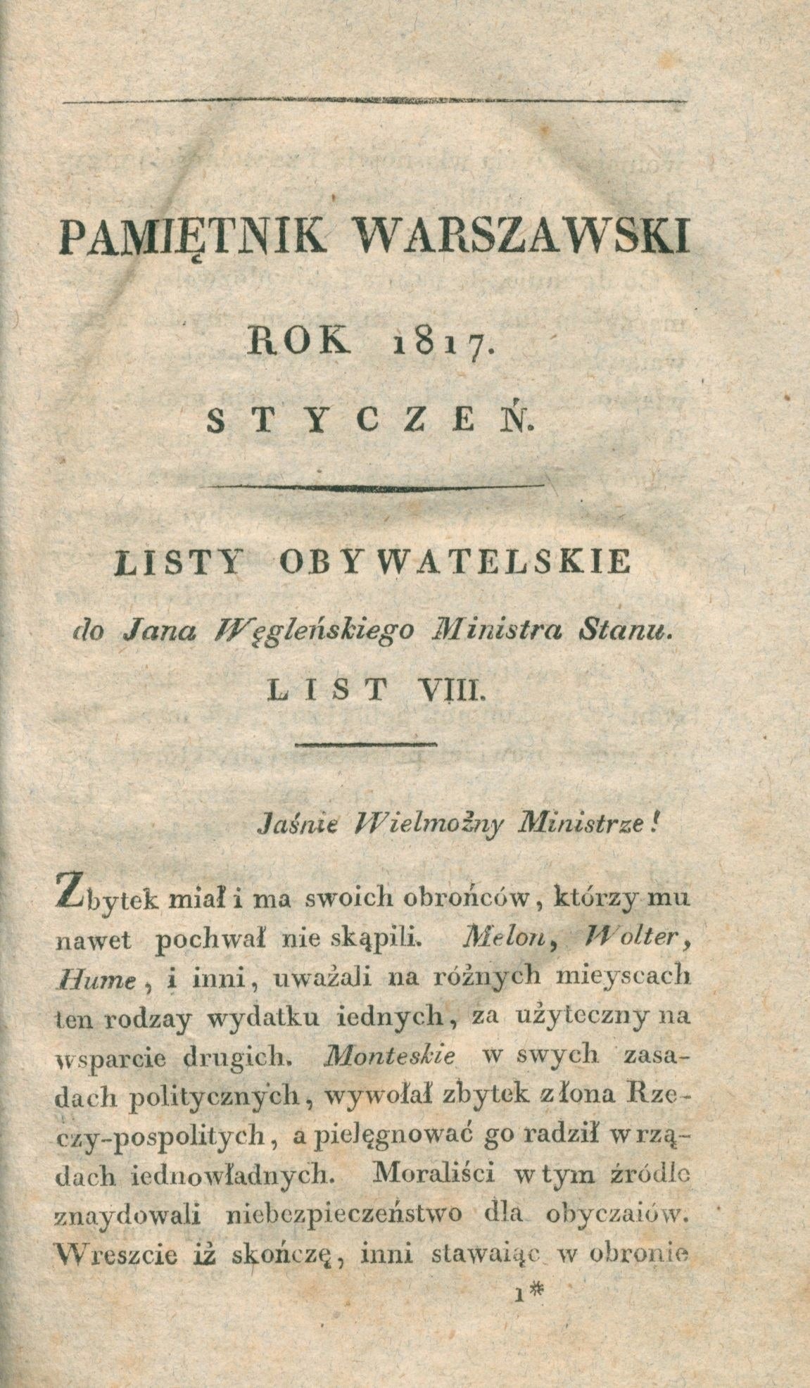 Pamiętnik warszawski czyli dziennik nauk i umiejętności Rok trzeci [1817]