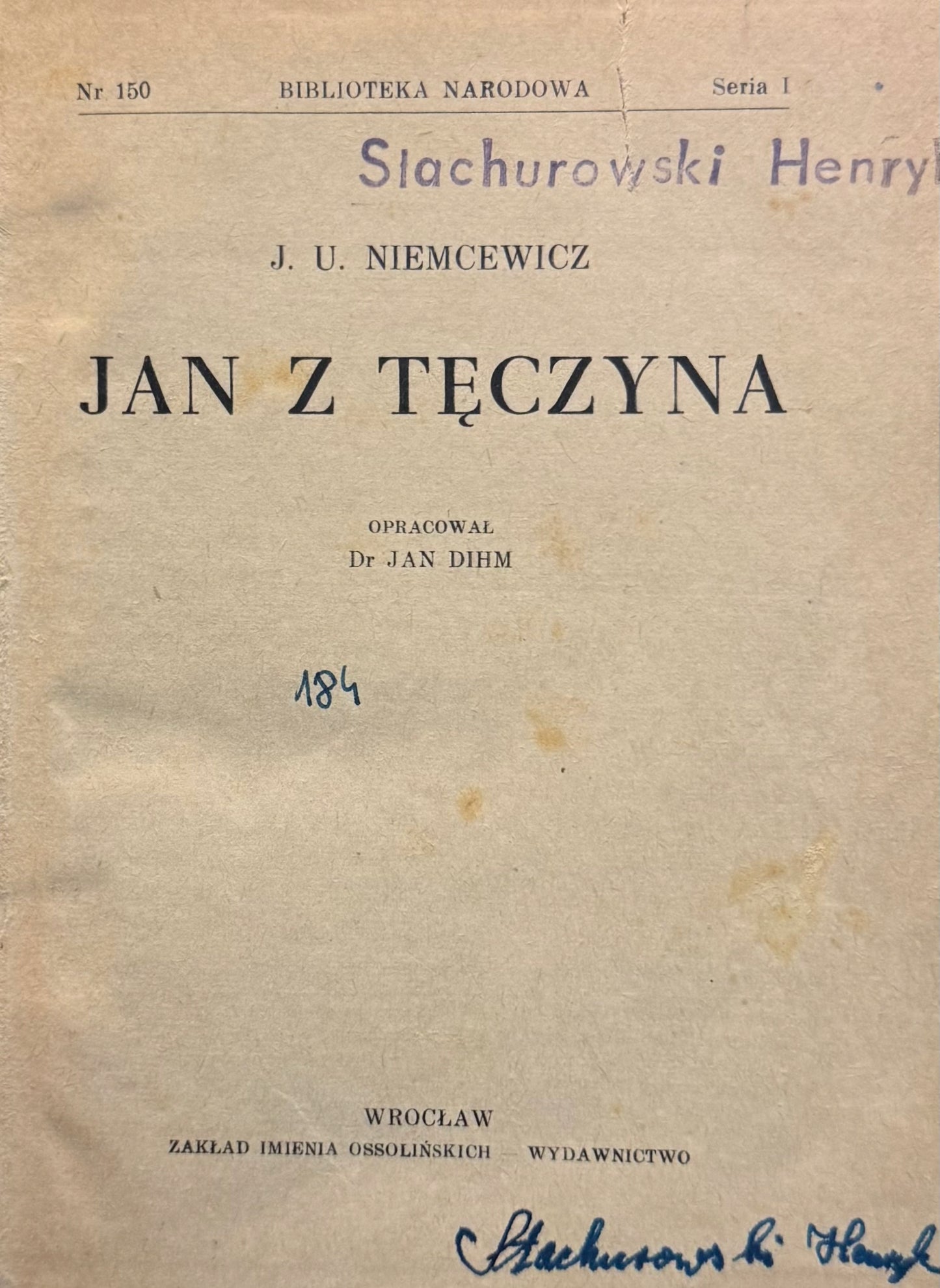 Jan z Tęczyna J. U. Niemcewicz [Biblioteka Narodowa]