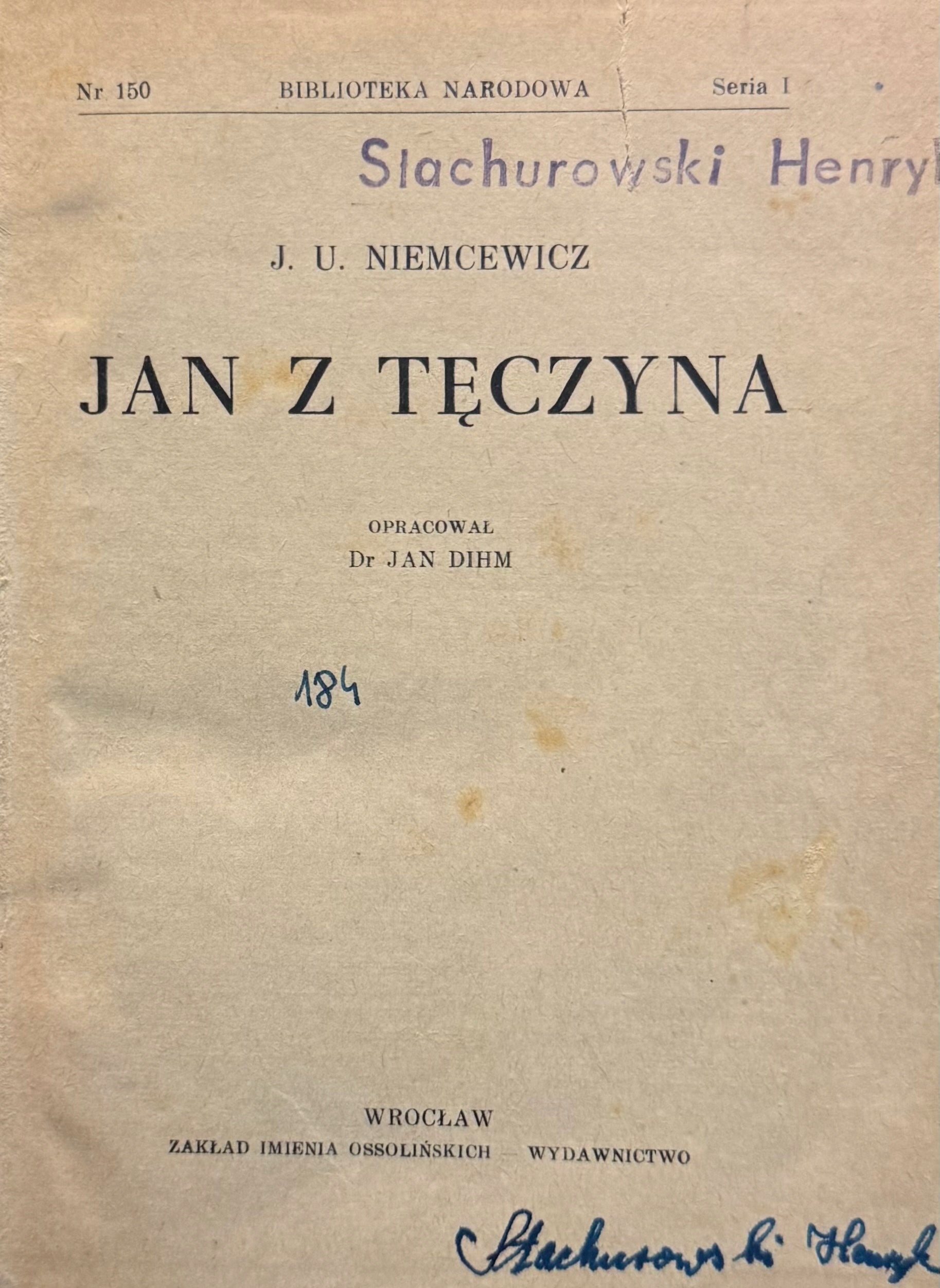 Jan z Tęczyna J. U. Niemcewicz [Biblioteka Narodowa]
