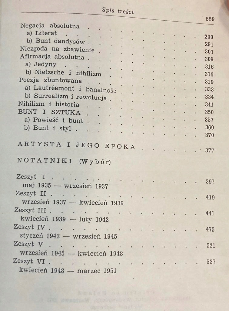 Eseje Albert Camus [Wyd.1, 1971]