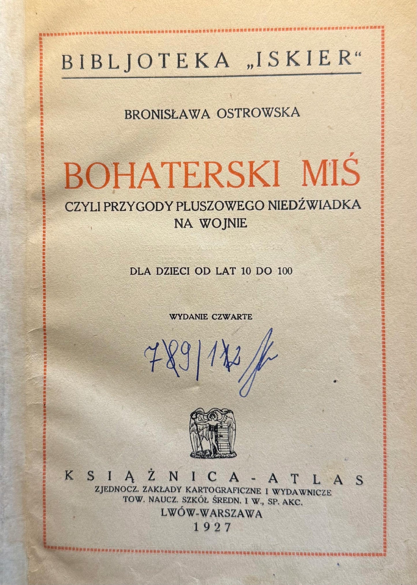 Bohaterski Miś Bronisława Ostrowska [1927][il. Kamil Mackiewicz]