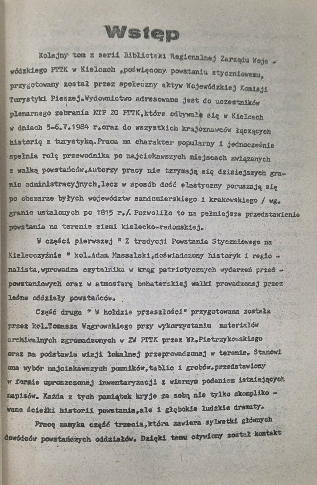 W hołdzie przeszłości. Z tradycji Powstania Styczniowego na Kielecczyźnie