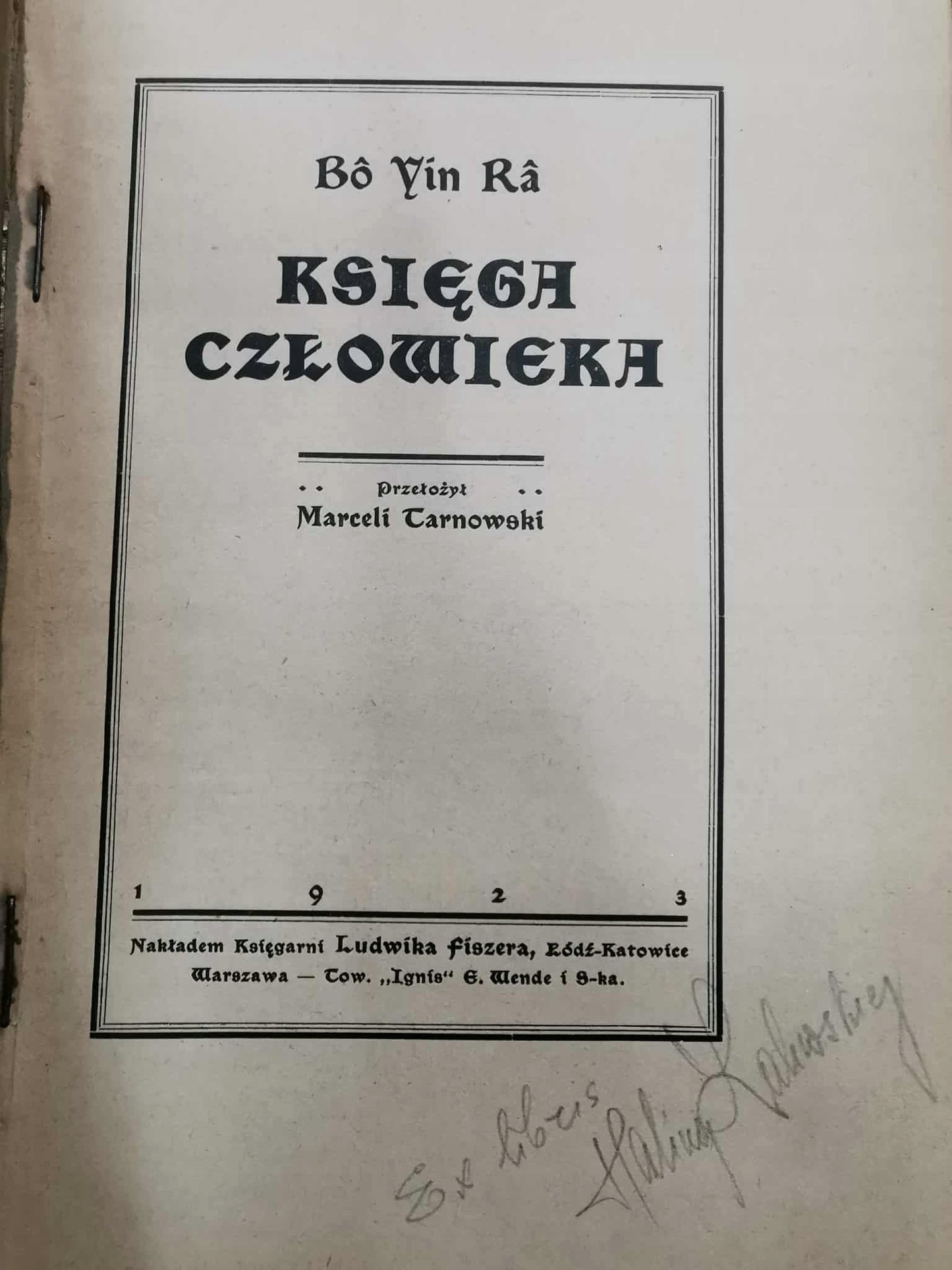 Księga człowieka, Bo Yin Ra [1923]