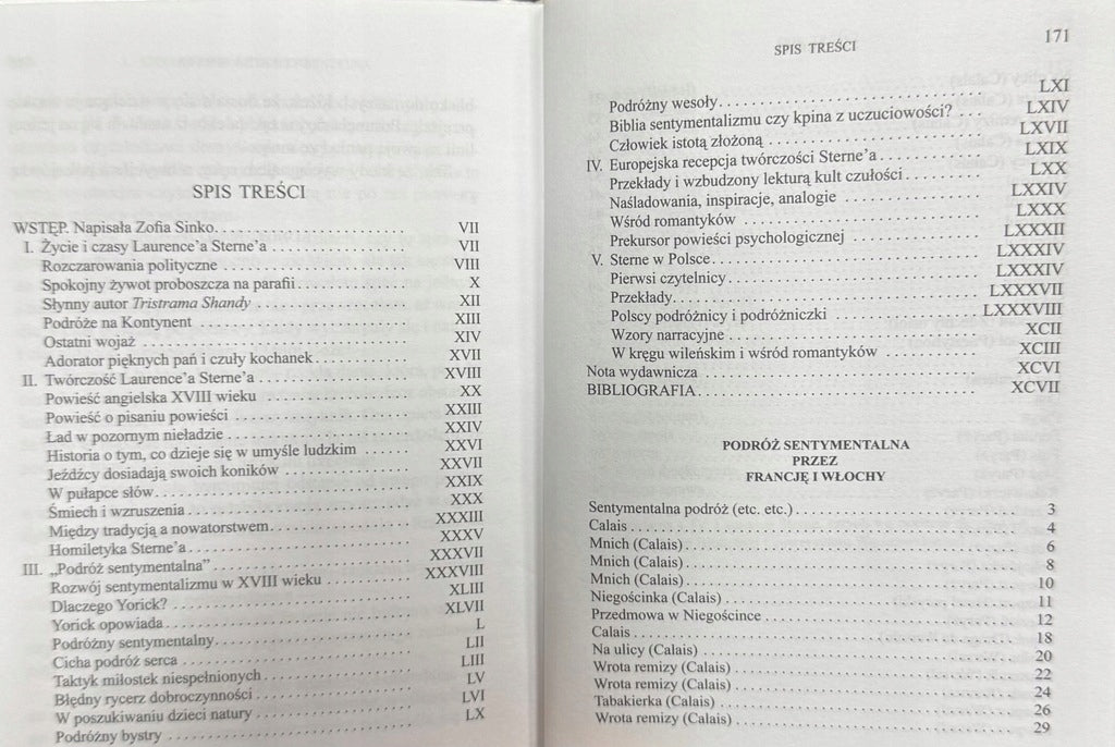 Podróż sentymentalna przez Francję i Włochy Laurence Sterne [BN]