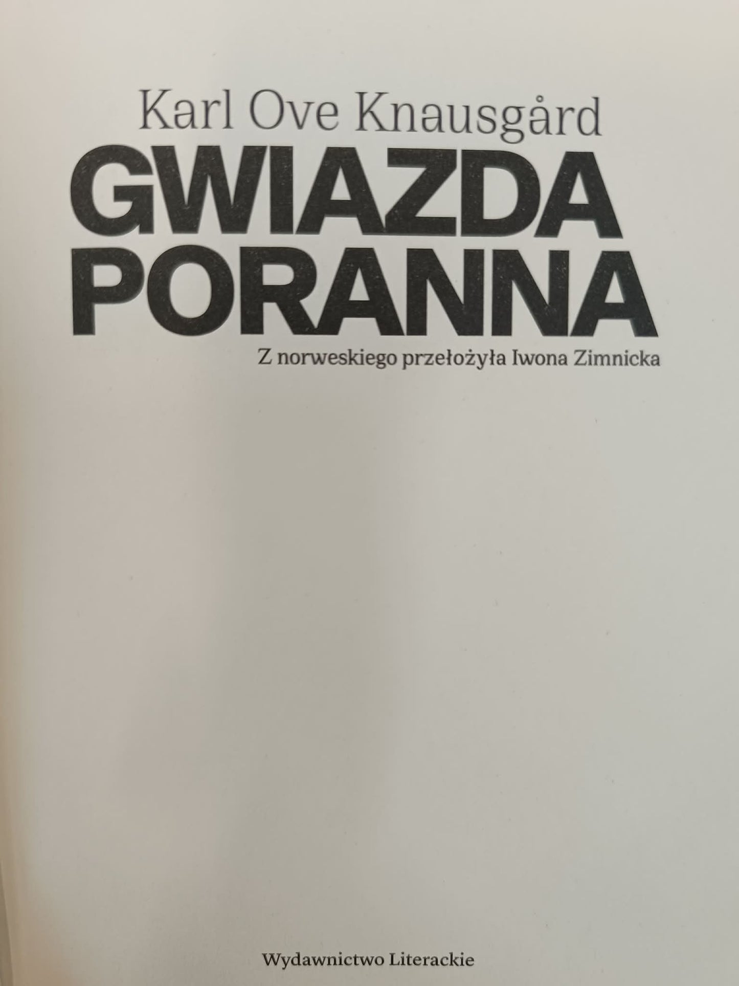 Gwiazda poranna, Karl Ove Knausgard