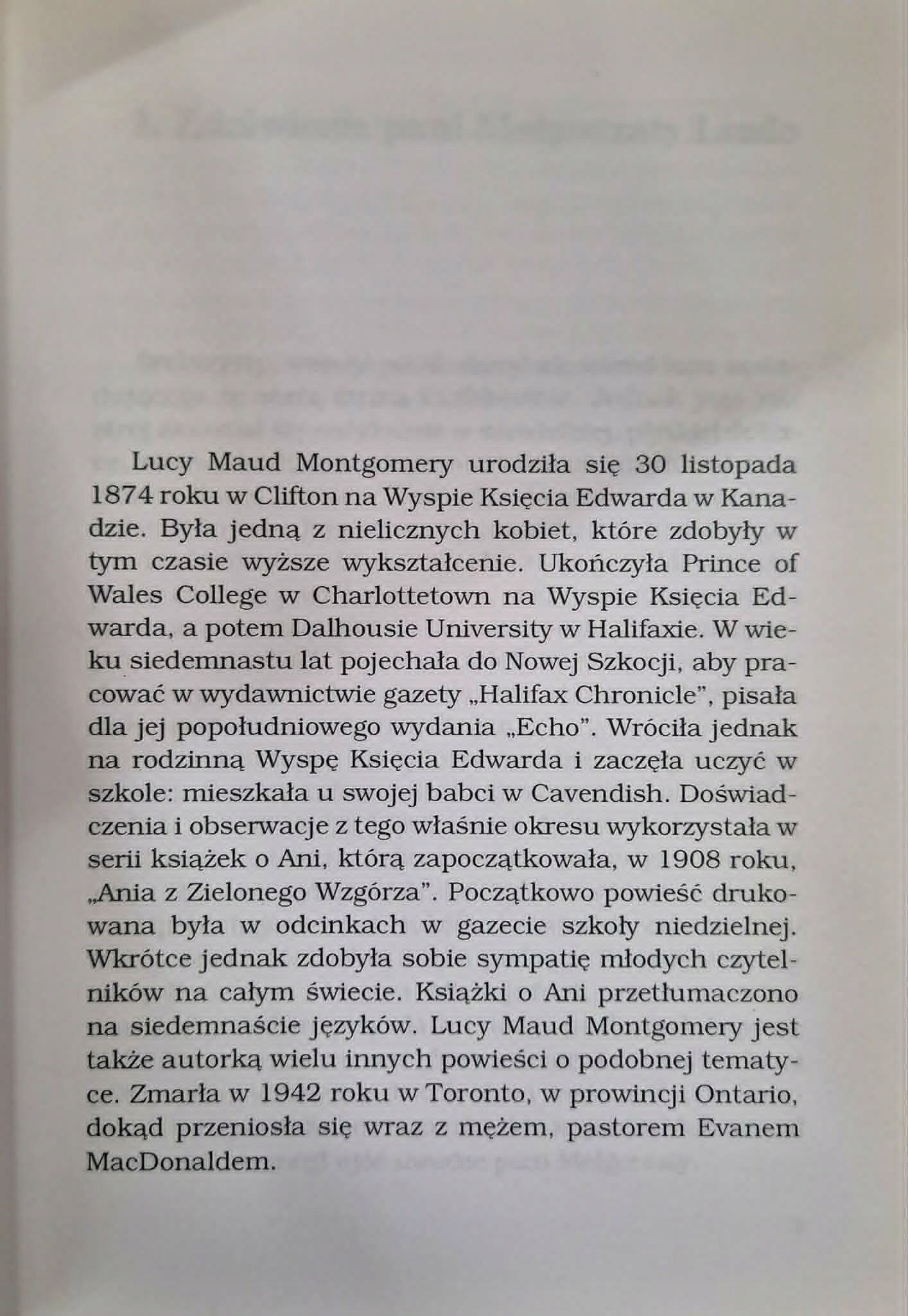 Seria Ania z Zielonego Wzgórza Lucy Maud Montogomery [komplet]