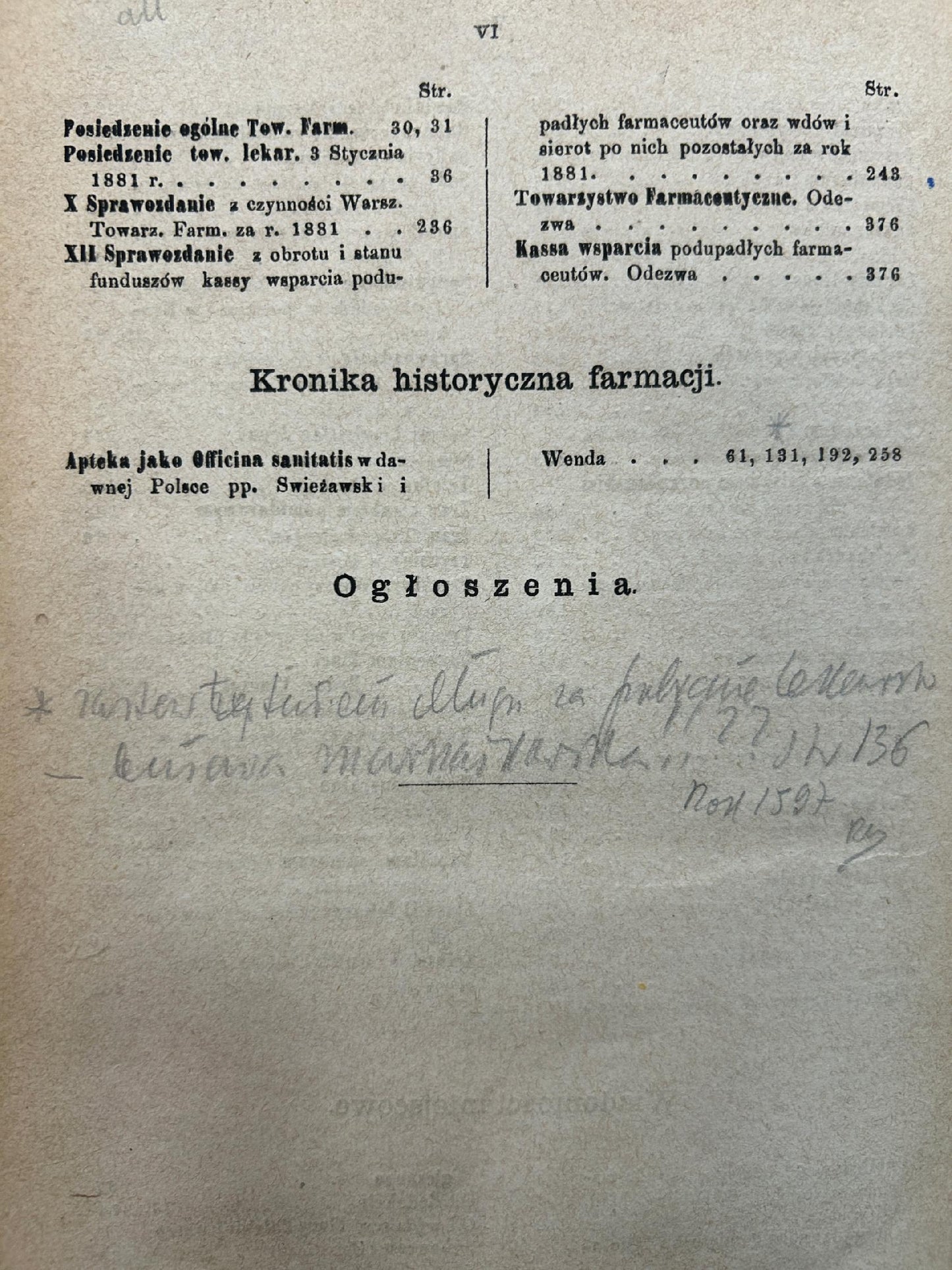 Wiadomości farmaceutyczne Tom IX - pod redakcją Jana Mrozowskiego [1882 r.]