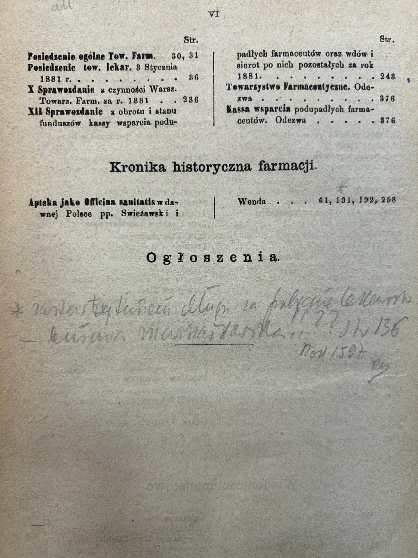 Wiadomości farmaceutyczne Tom IX - pod redakcją Jana Mrozowskiego [1882 r.]