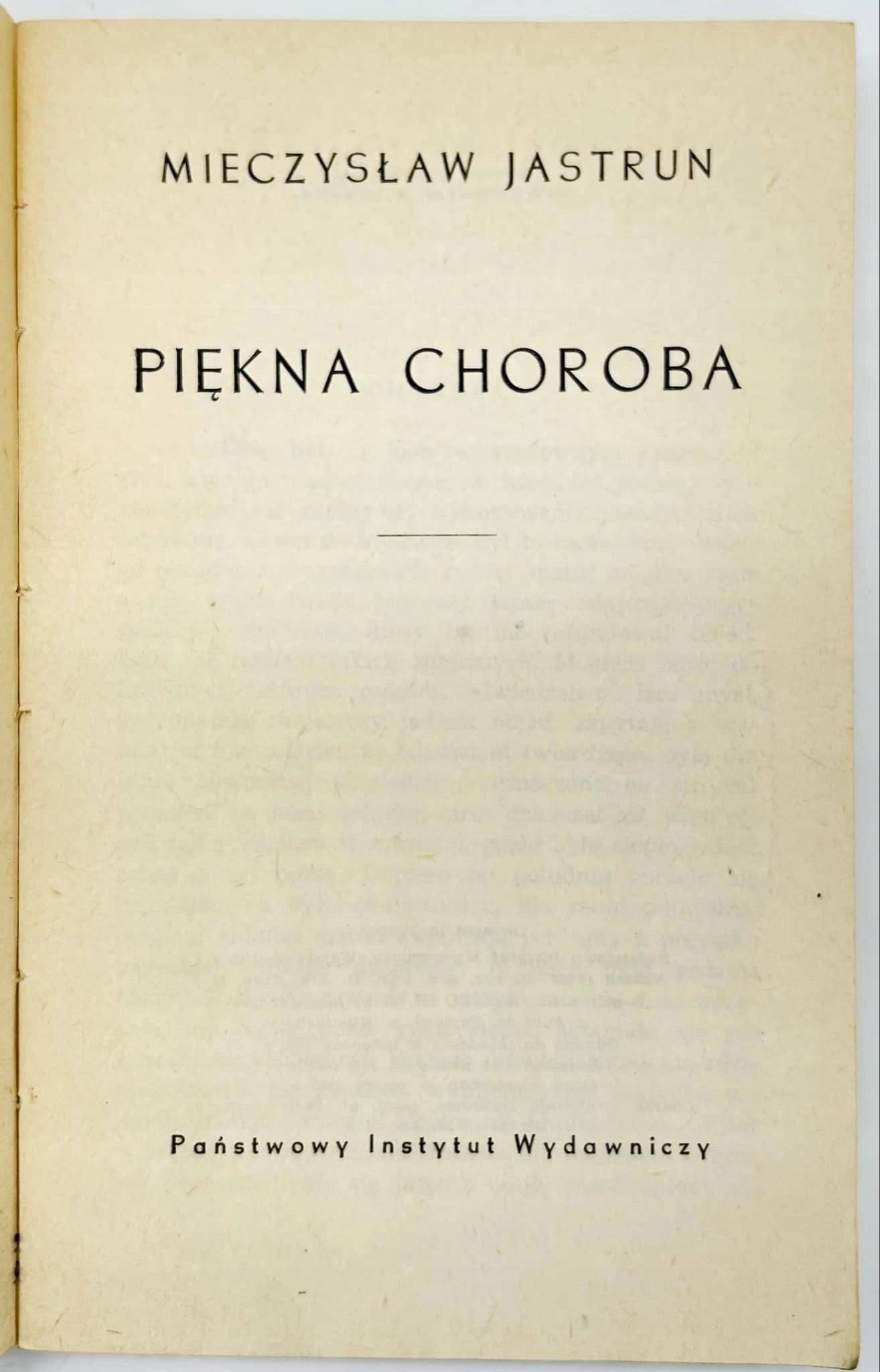 Piękna choroba - Dedykacja Mieczysław Jastrun