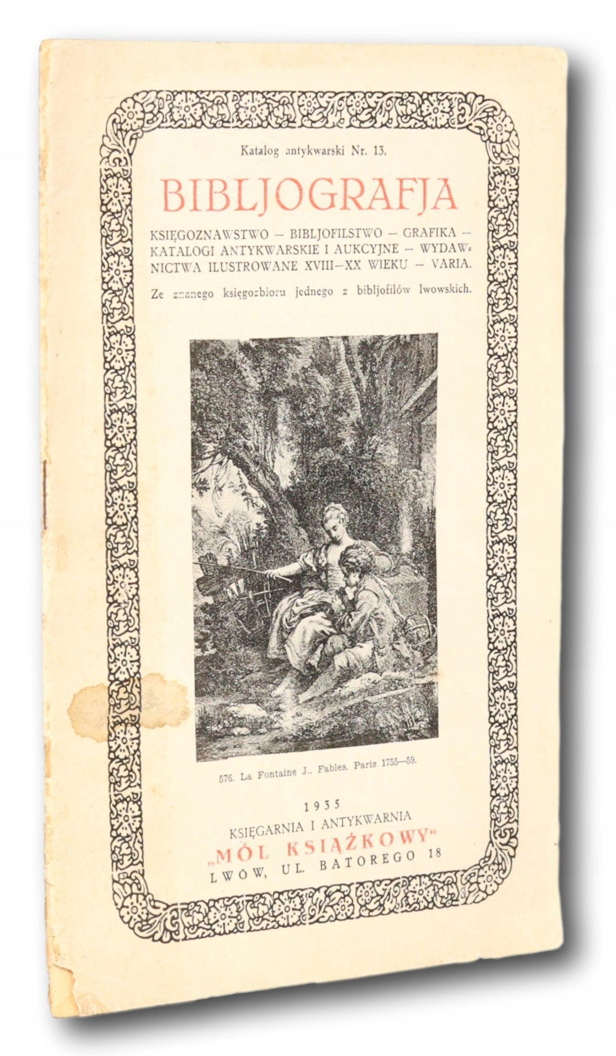 Katalog antykwarski Nr 13. Bibljografja [Lwów 1935]