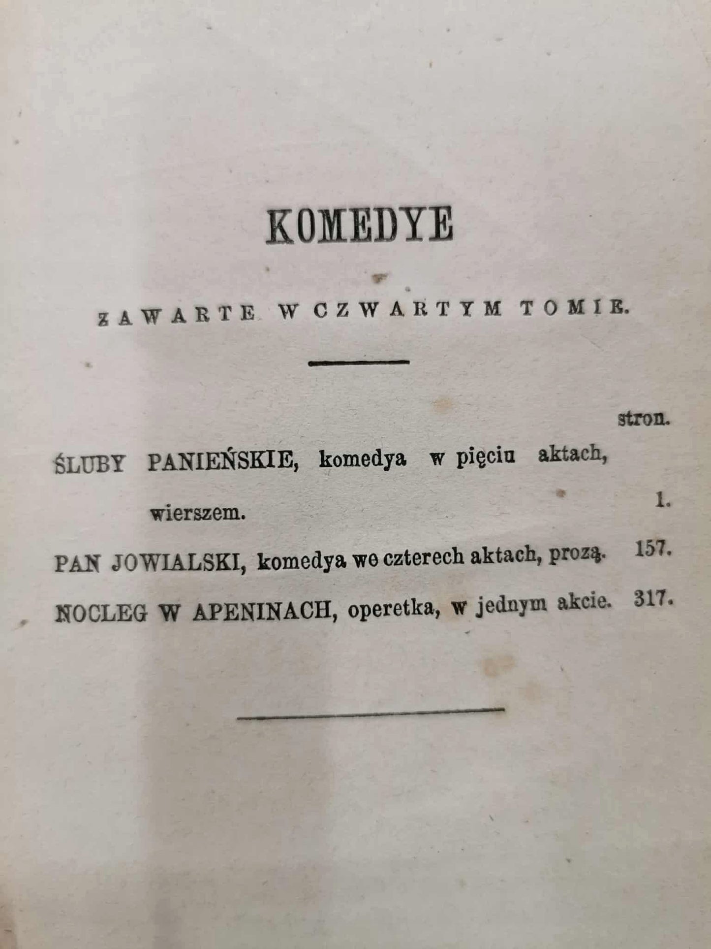 Komedye Alexandra Hrabiego Fredry t. IV [Warszawa 1871]