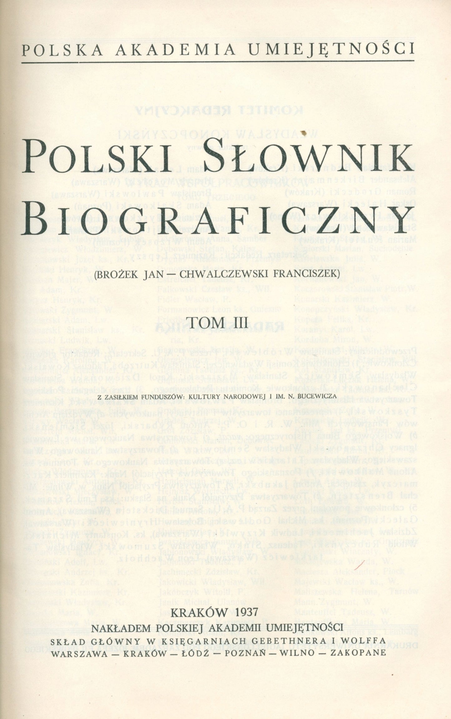 Polski Słownik Biograficzny, t. I - VI [Warszawa 1935 -1948]