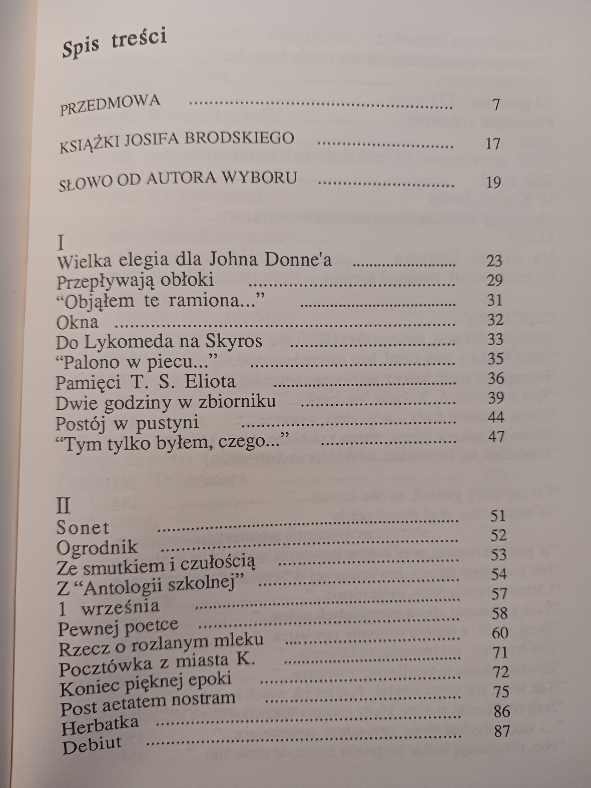 82 wiersze i poematy Josif Brodski, opr. S. Barańczak, przedmowa Cz. Miłosz