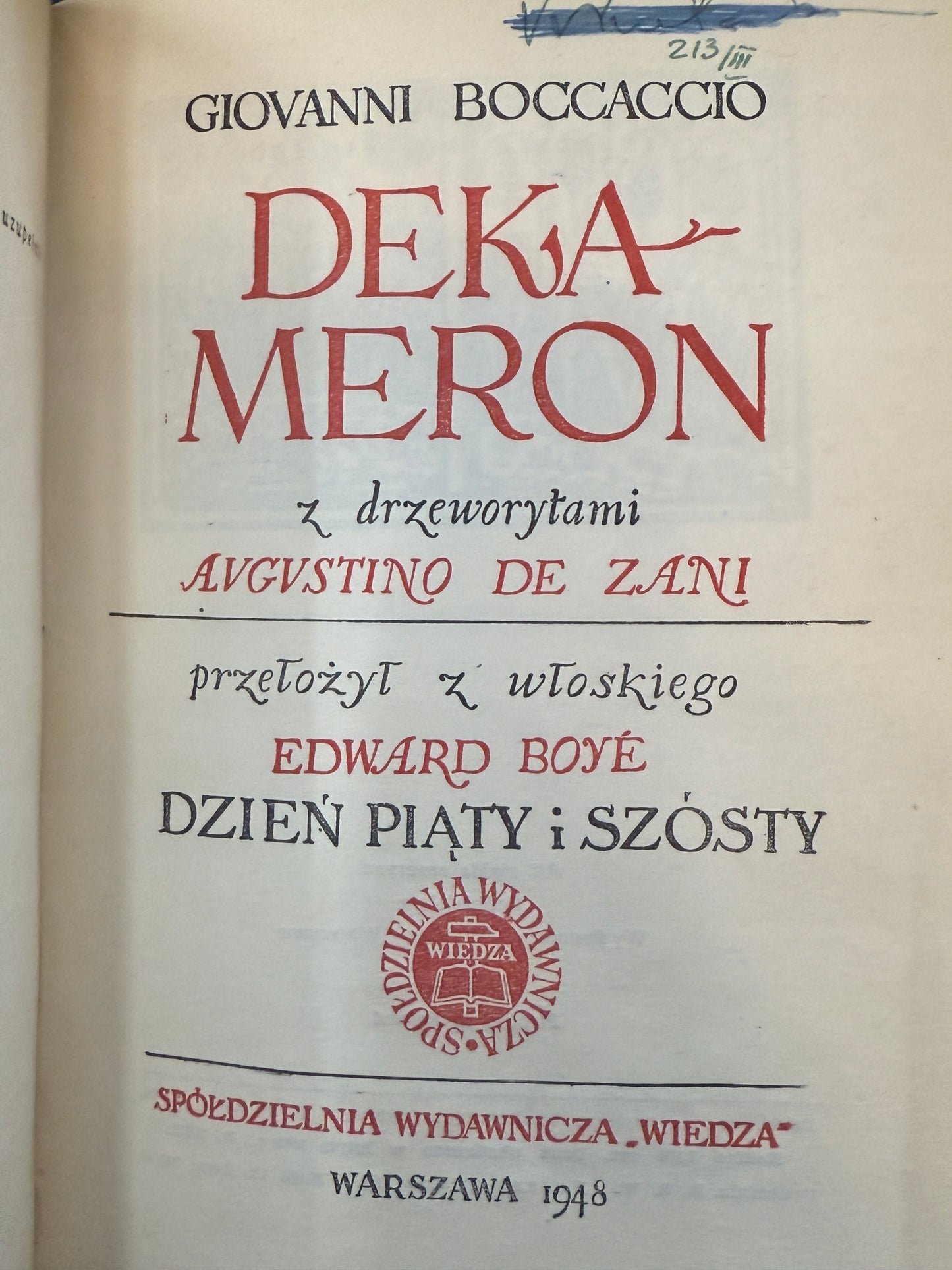 Dekameron Giovanni Boccaccio [1948 r.][KOMPLET]