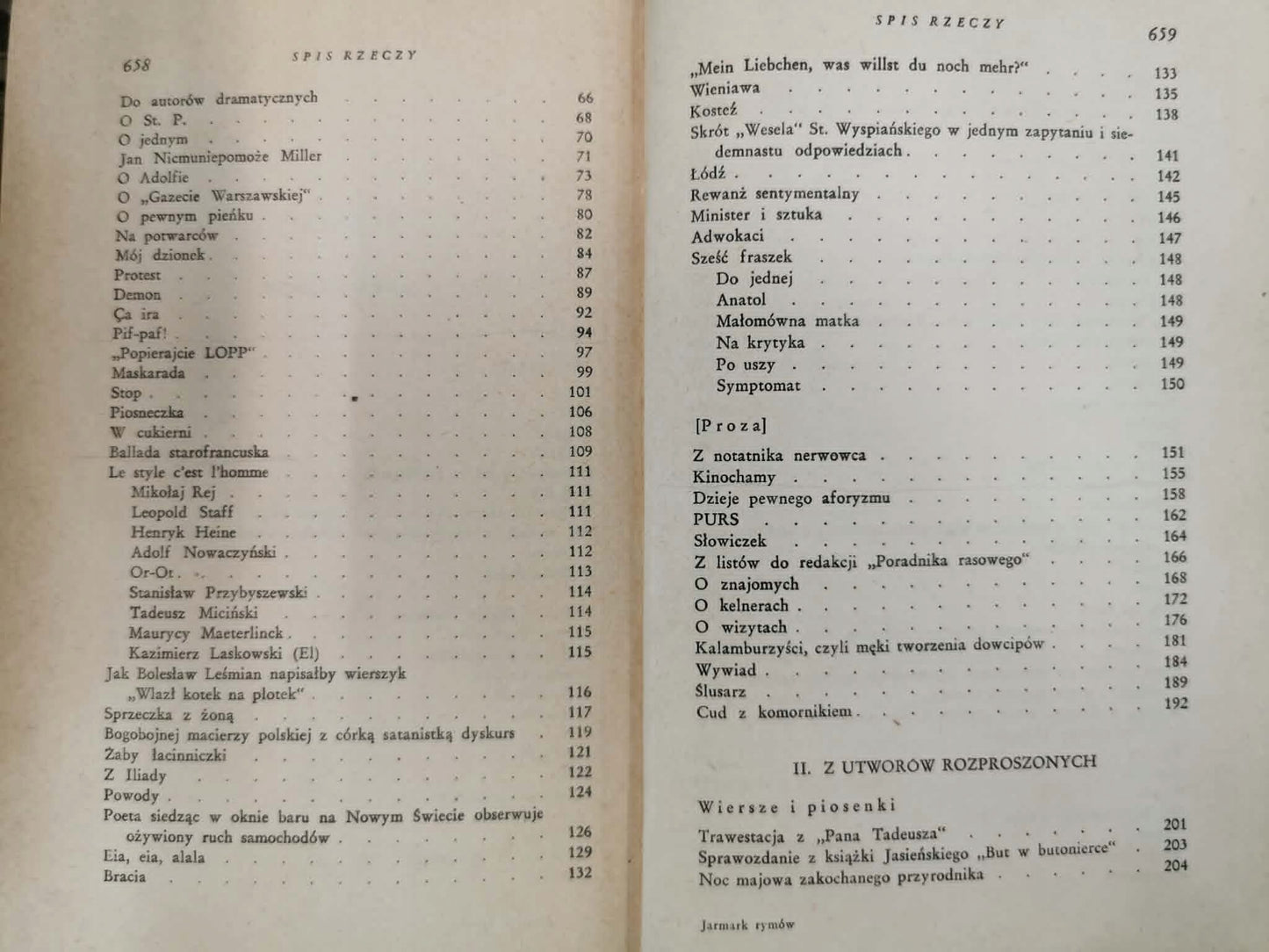 Jarmark rymów, Julian Tuwim [1958]