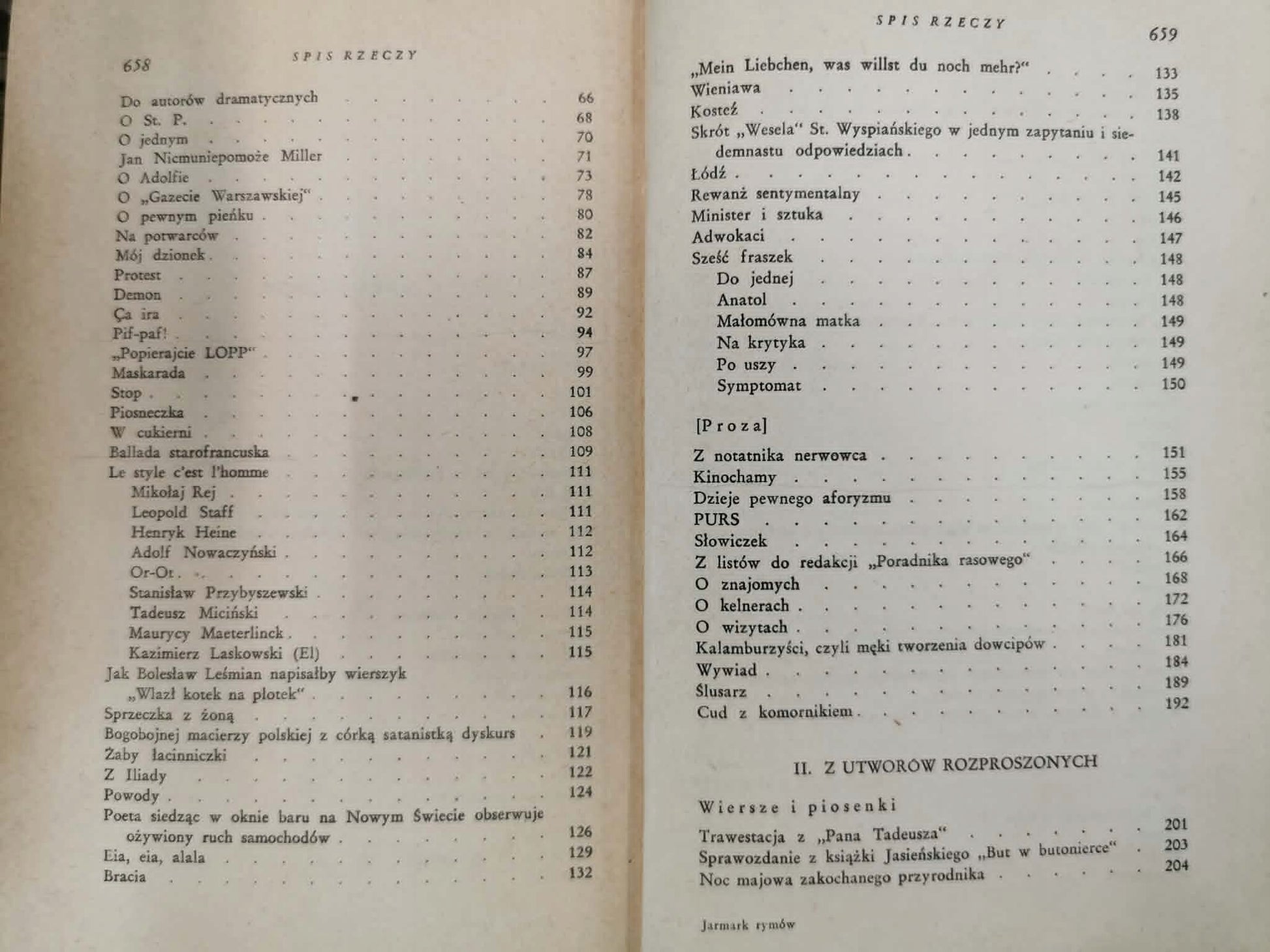 Jarmark rymów, Julian Tuwim [1958]
