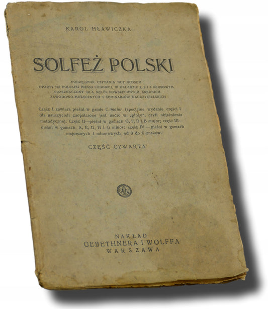 Solfeż polski część czwarta Karol Hławiczka [wydanie z roku 1930]
