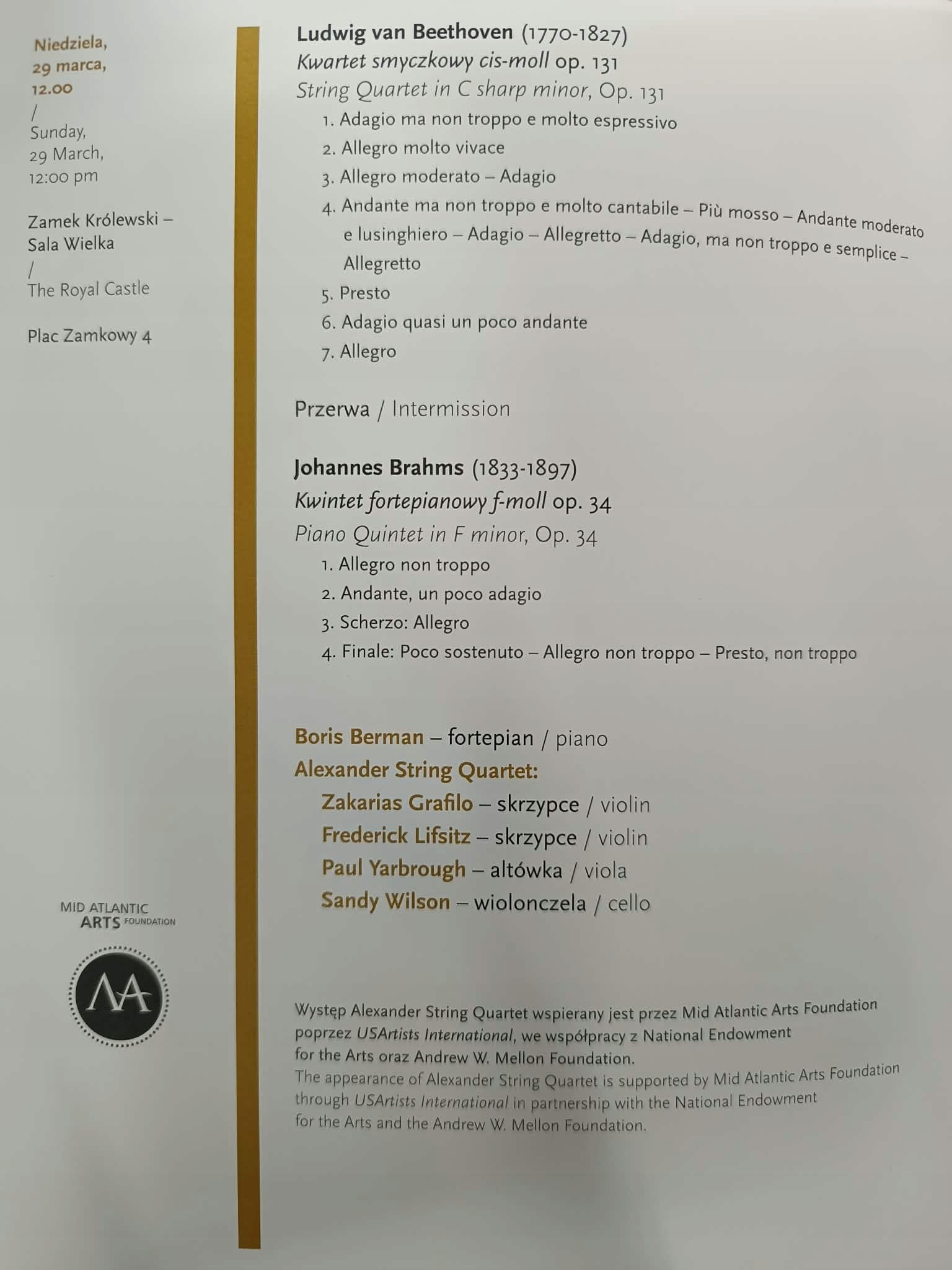 19 Wielkanocny Festiwal Ludwiga van Beethovena, marzec - kwiecień 2015