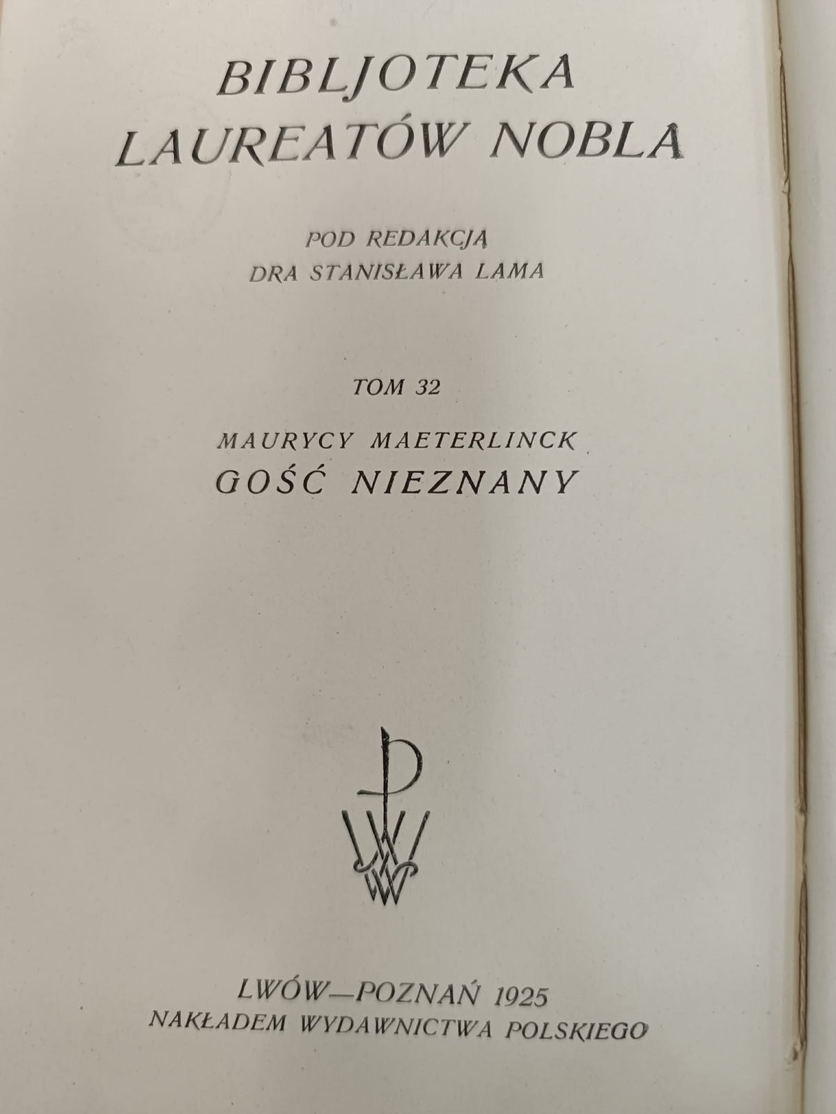 Gość nieznany, Maurycy Maeterlinck [1925]