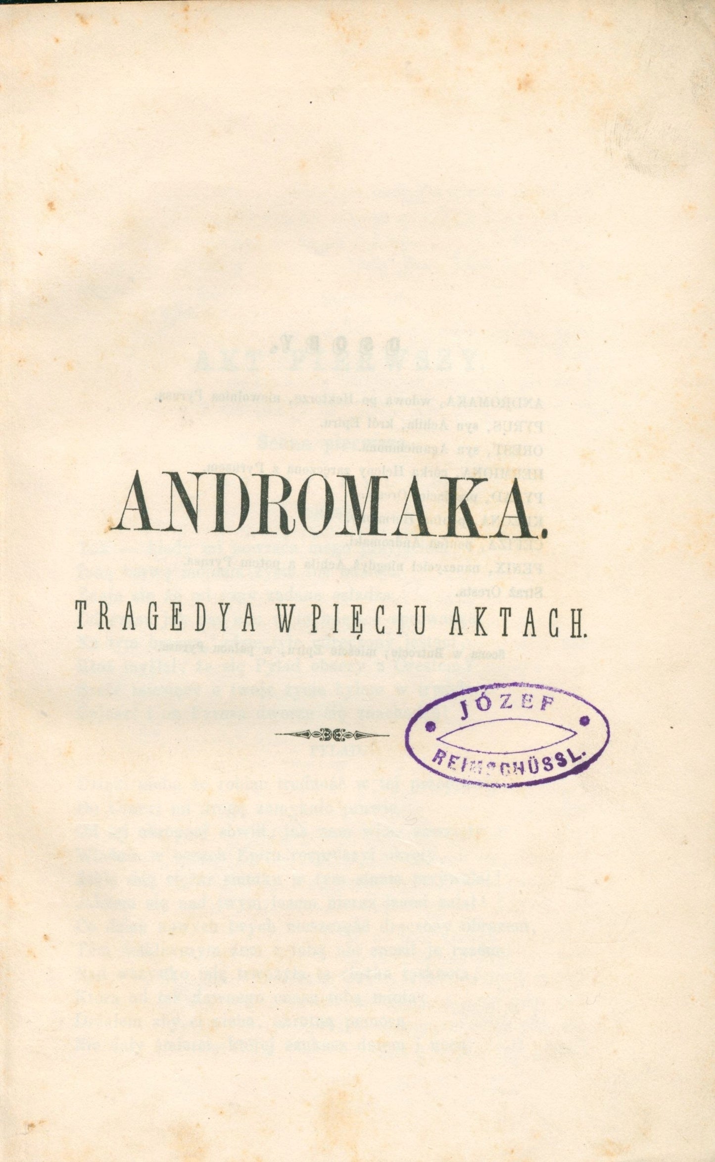 Celniejsze tragedie Rasyna Przekład Wincentego Kopystyńskiego [Lwów 1859]